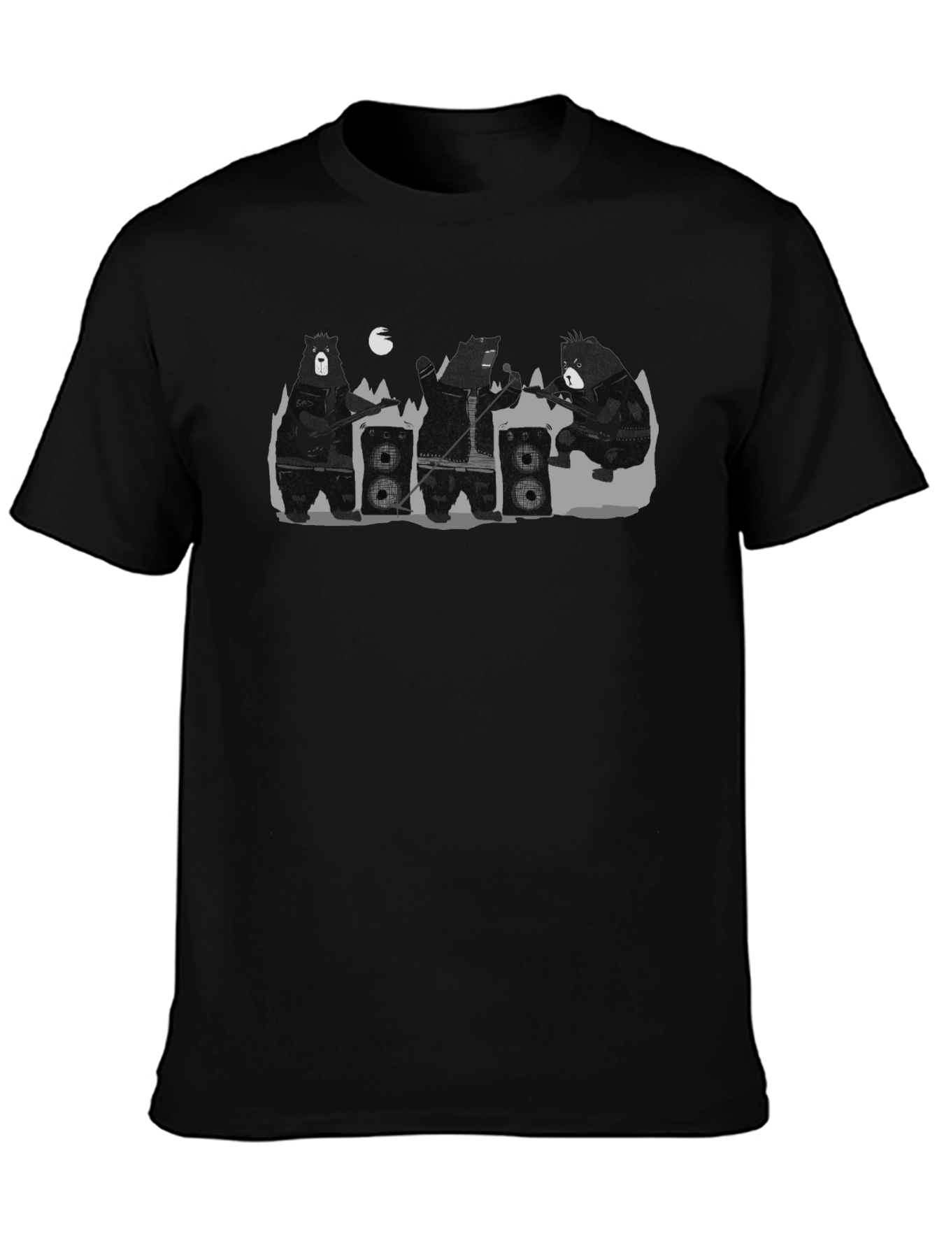 Bear Band Graphic Print T-Shirt