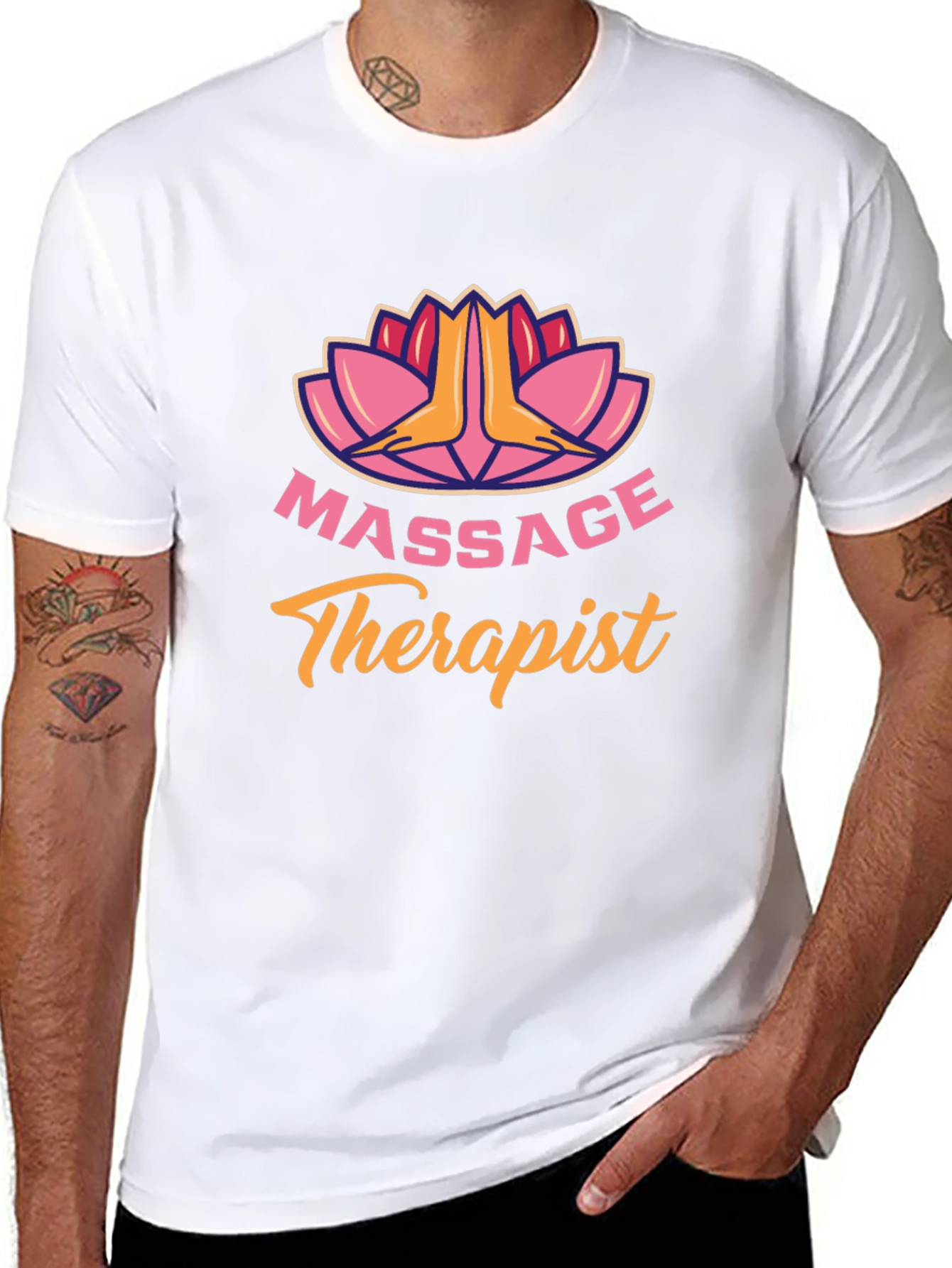 Massage Therapist Black T-Shirt Relaxing Spa Gift Idea
