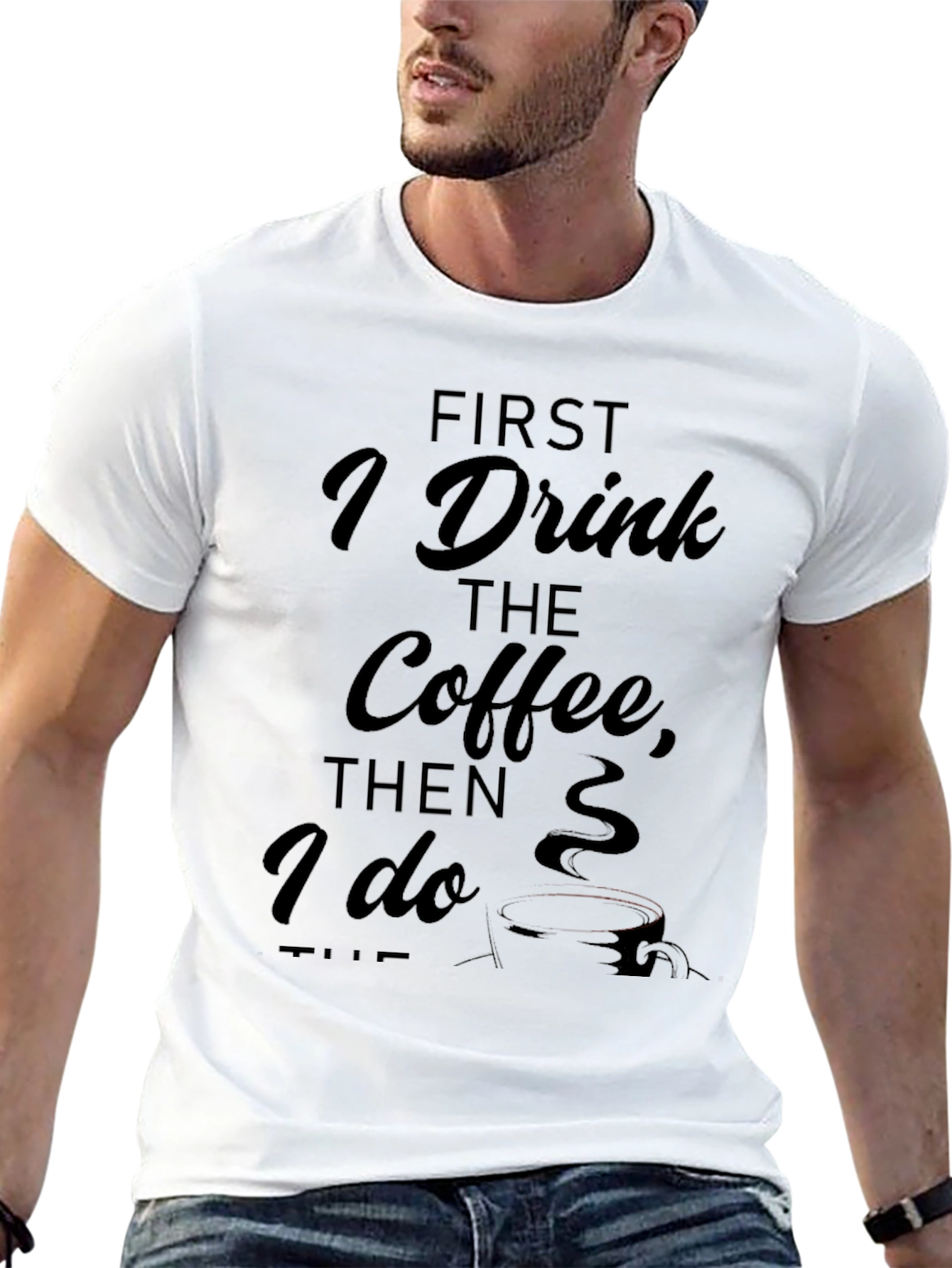 Coffee First T-Shirt - Soft Cotton Blend