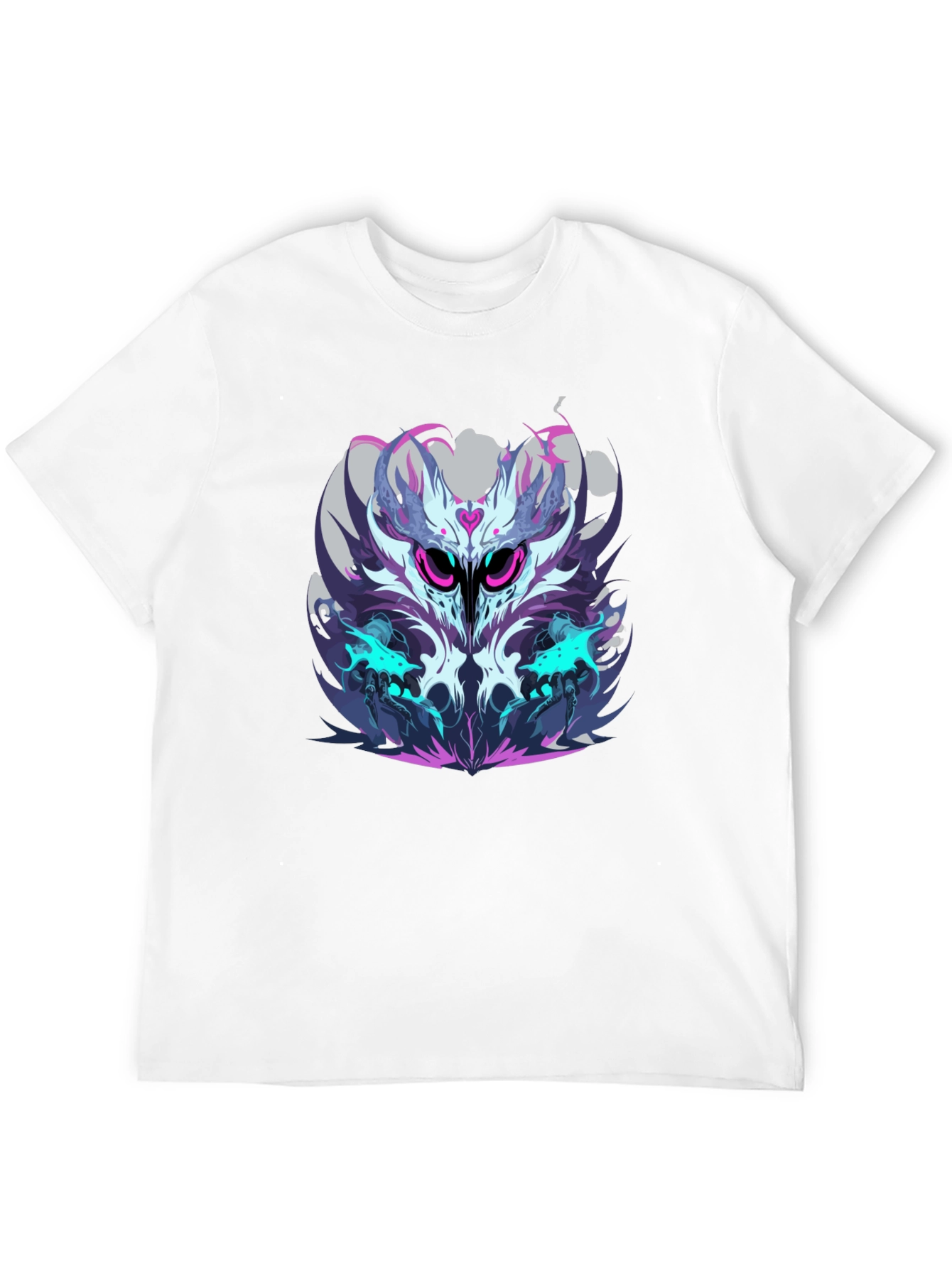 Mens Black Graphic Tee - Abstract Owl Design