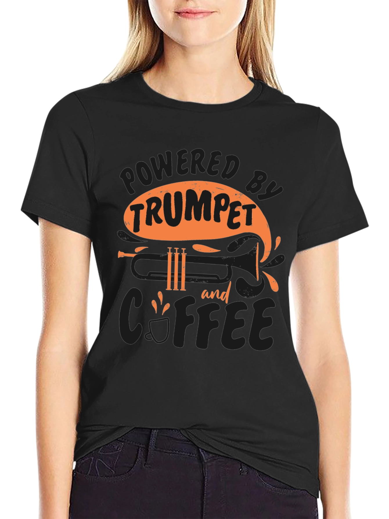 Trumpet & Coffee Graphic Tee - Musicians Gift