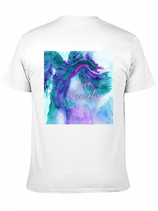Live Fiercely Graphic Tee - Watercolor Wings