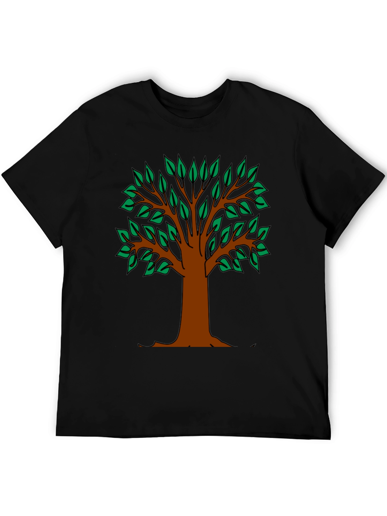 Nature Tree Graphic T-Shirt - Black