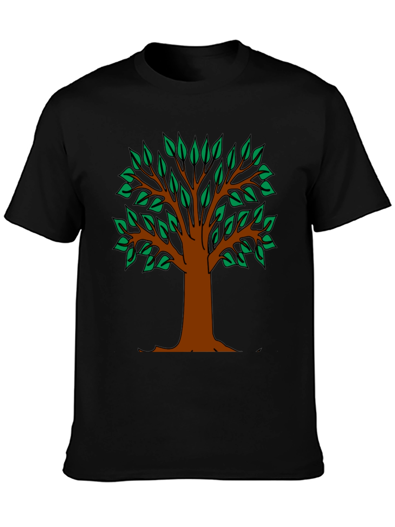 Nature Tree Graphic T-Shirt - Black