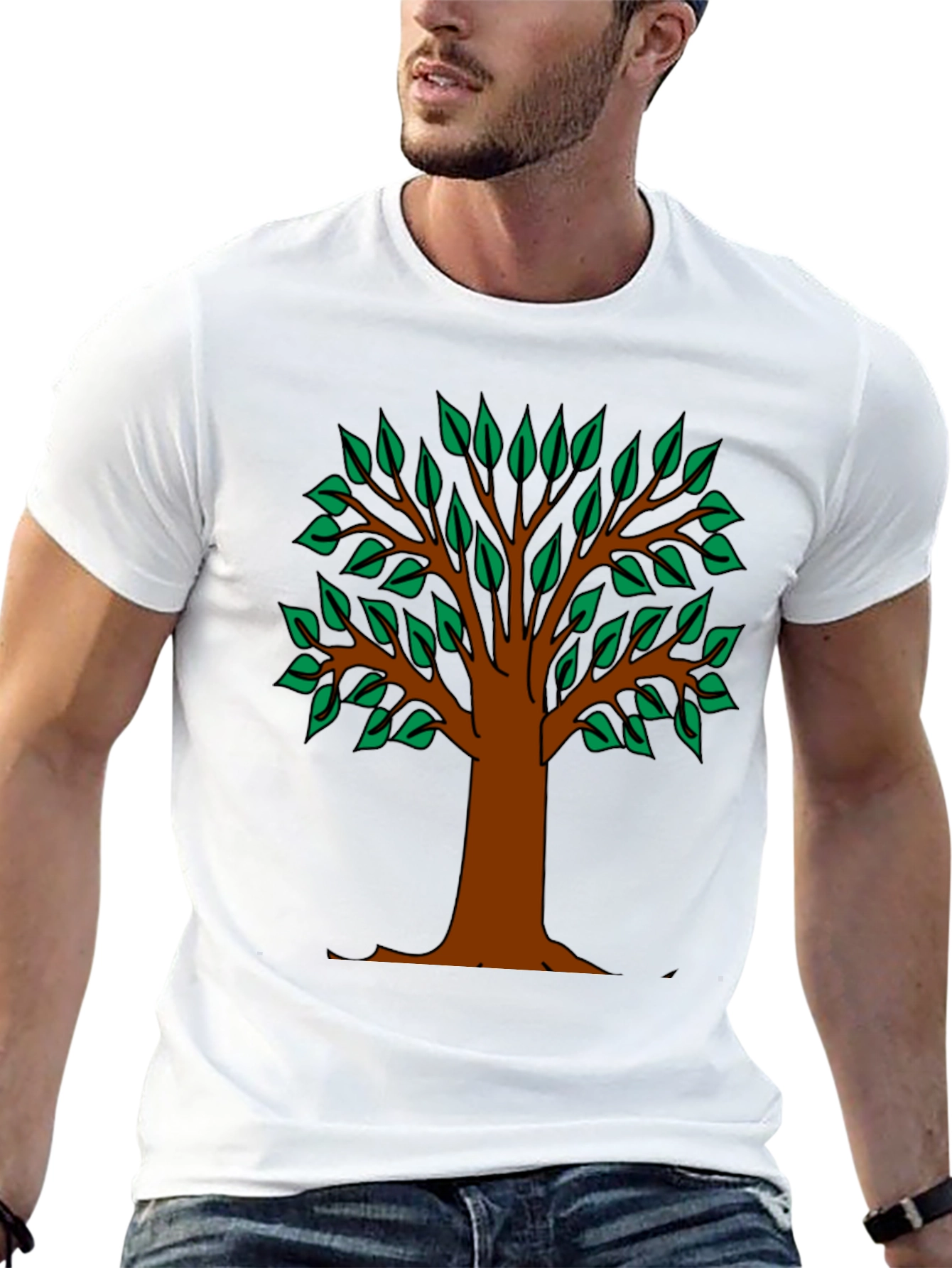 Nature Tree Graphic T-Shirt - Black