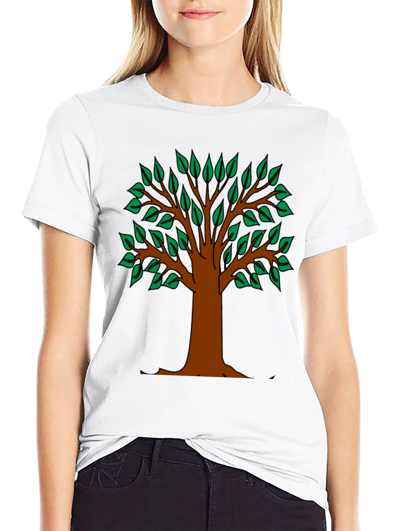 Nature Tree Graphic T-Shirt - Black
