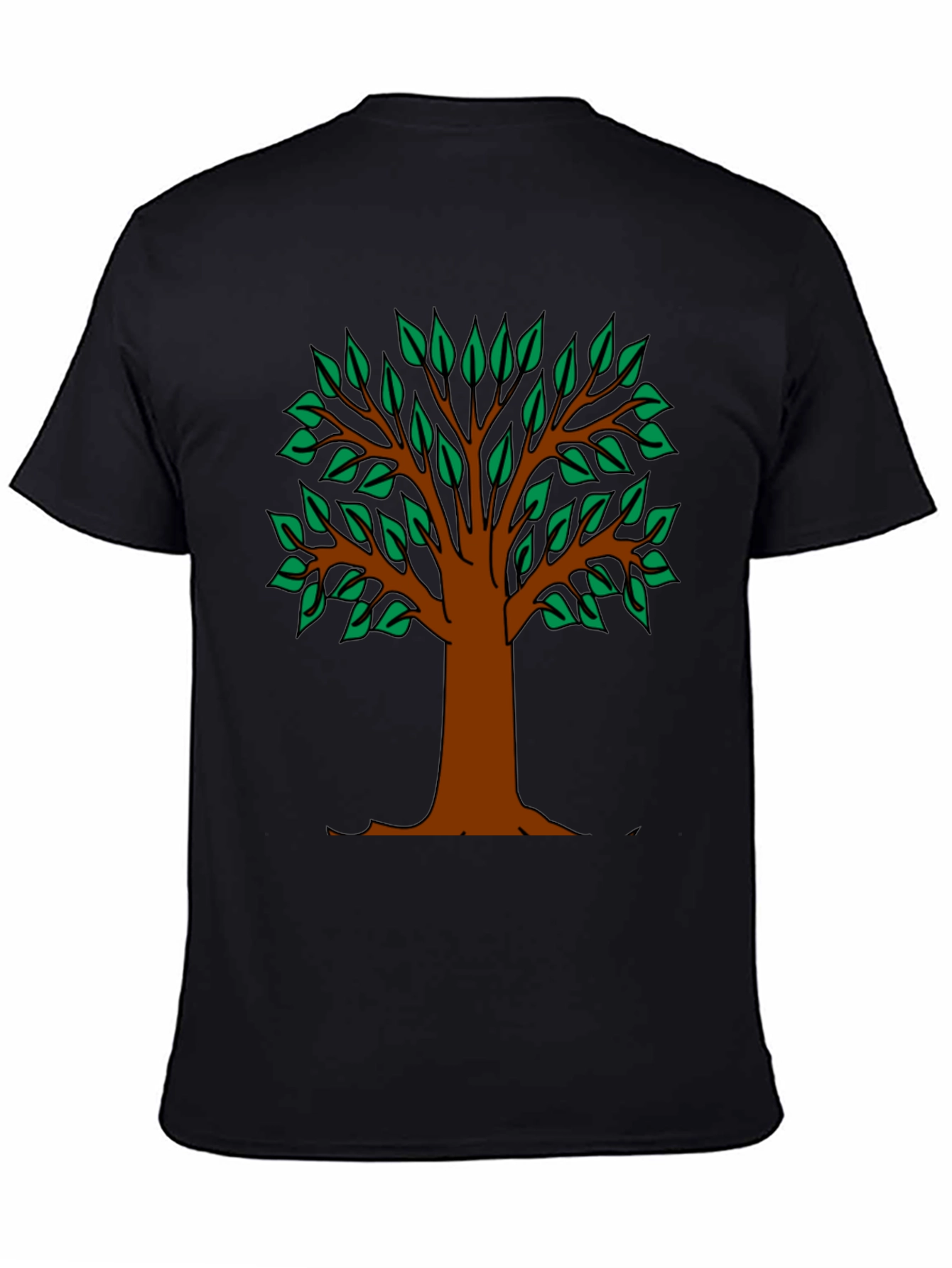 Nature Tree Graphic T-Shirt - Black