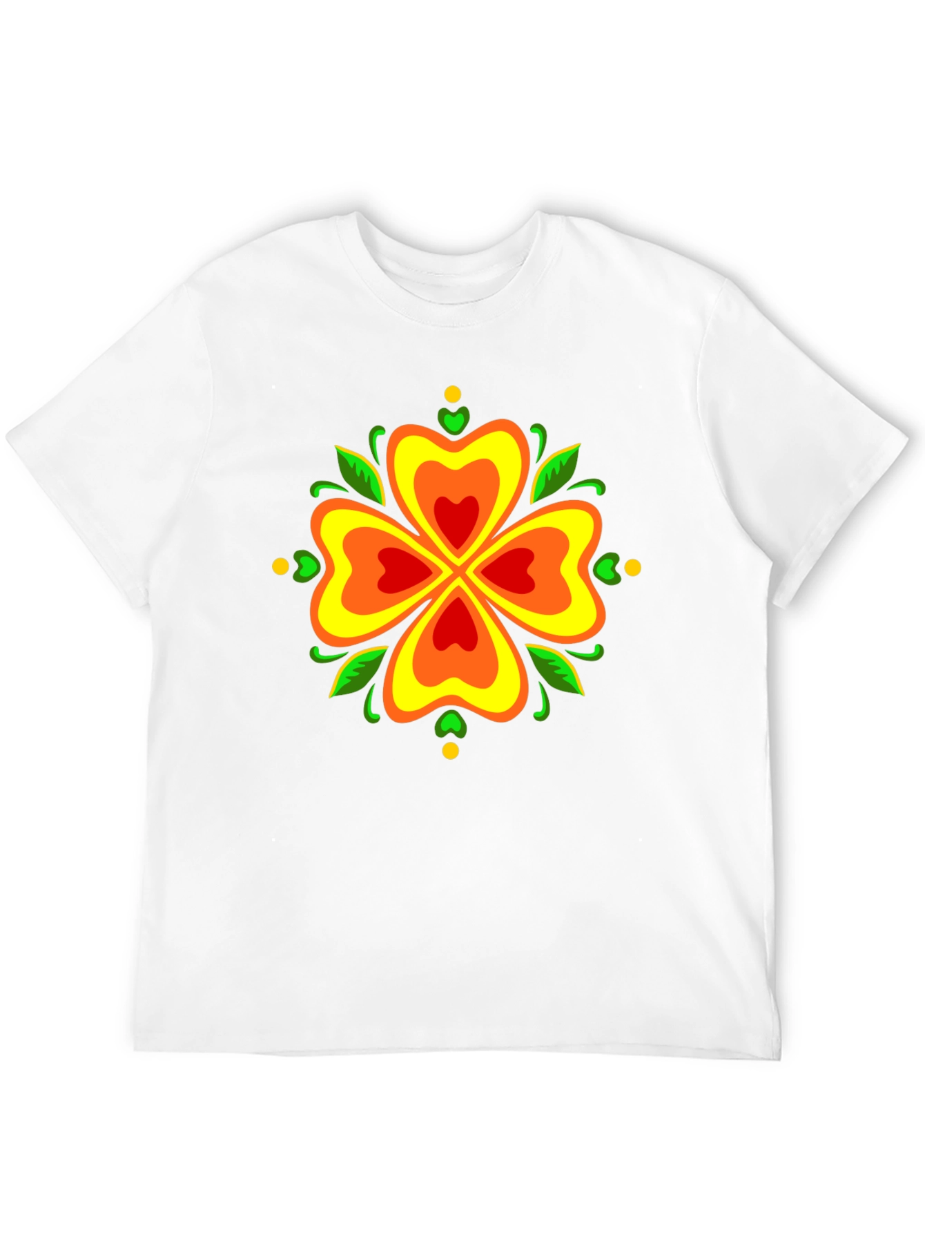 Floral Clover Graphic Tee - Stylish Black T-Shirt