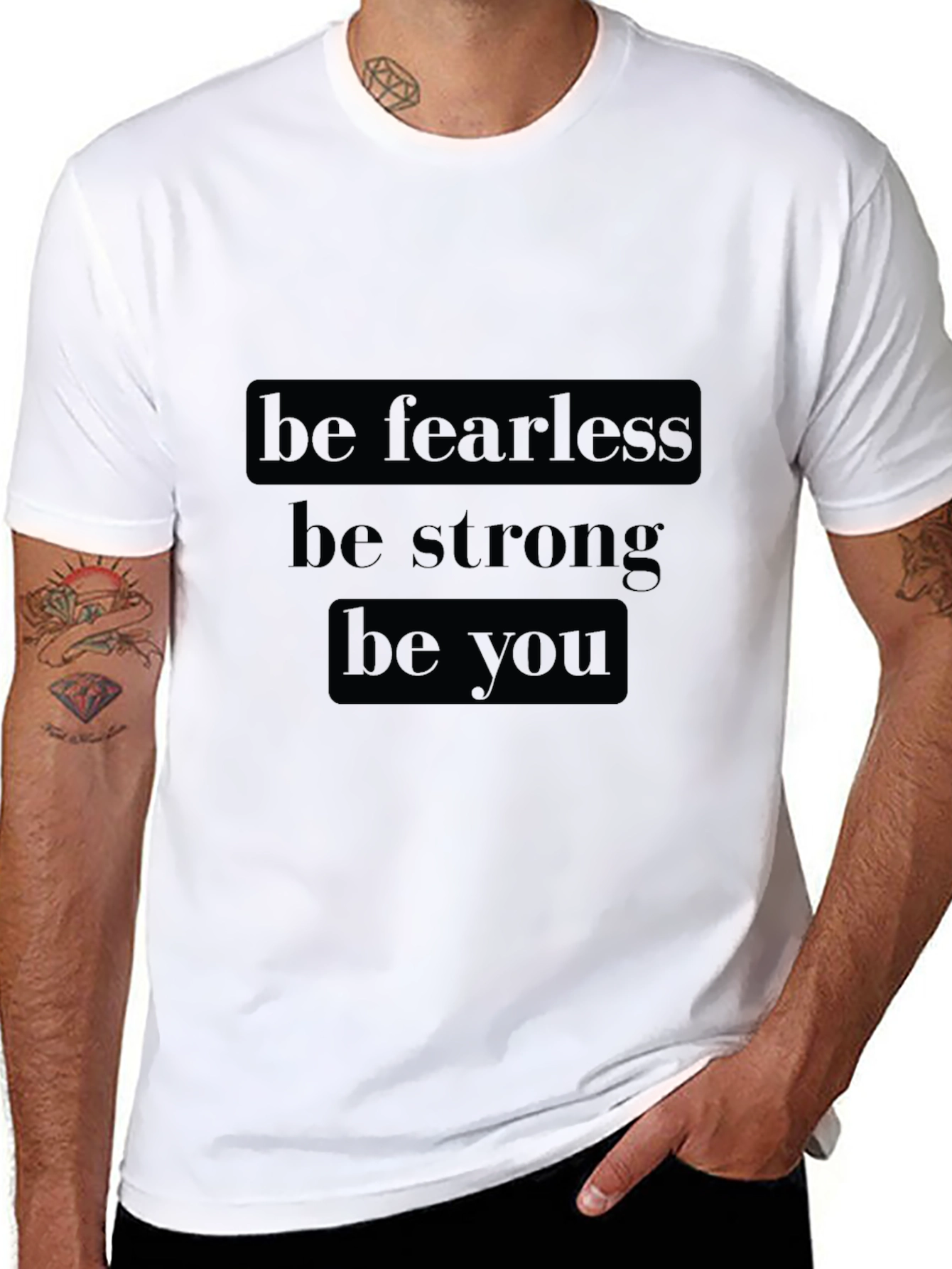 Be Fearless Graphic Tee - Motivational Black T-Shirt