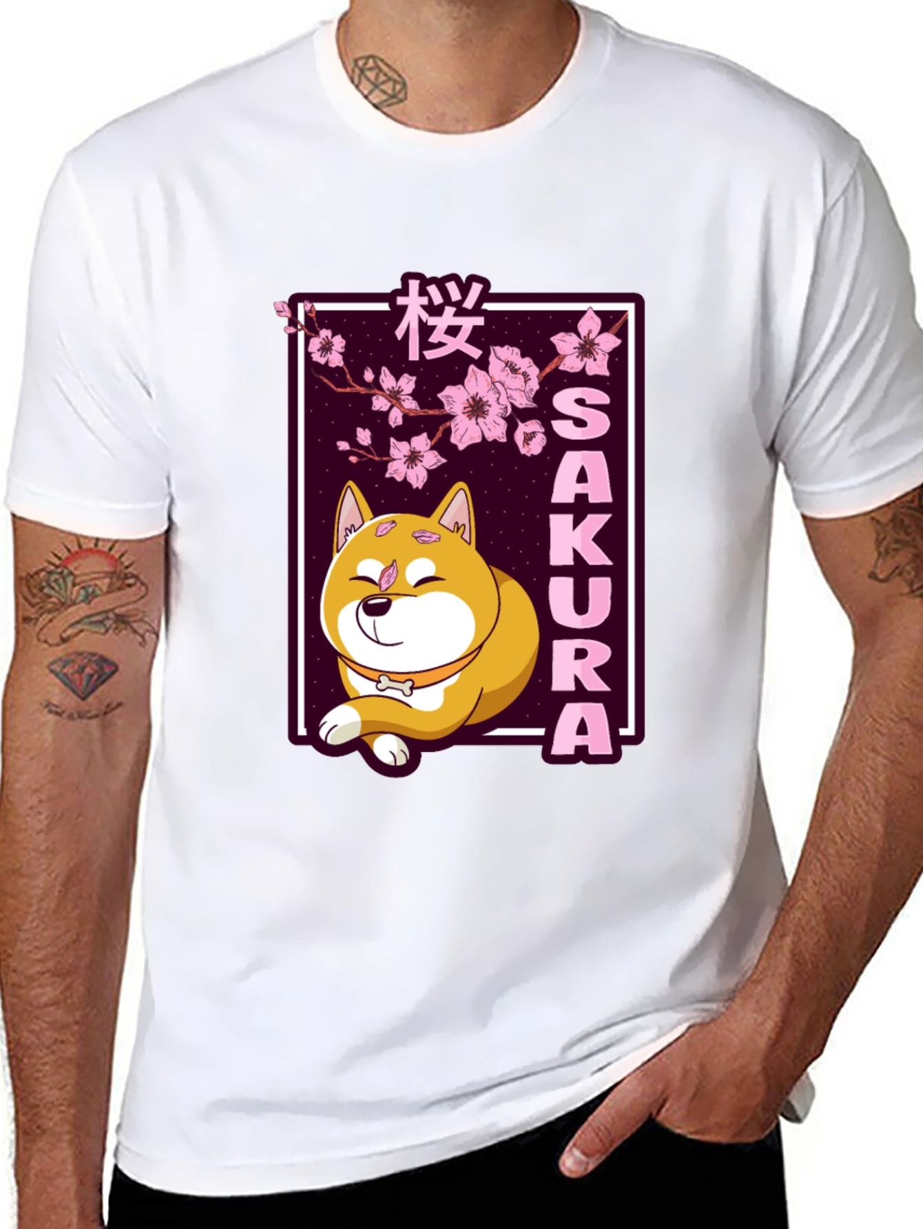 Sakura Dog T-Shirt - Shiba Inu Cherry Blossom Tee