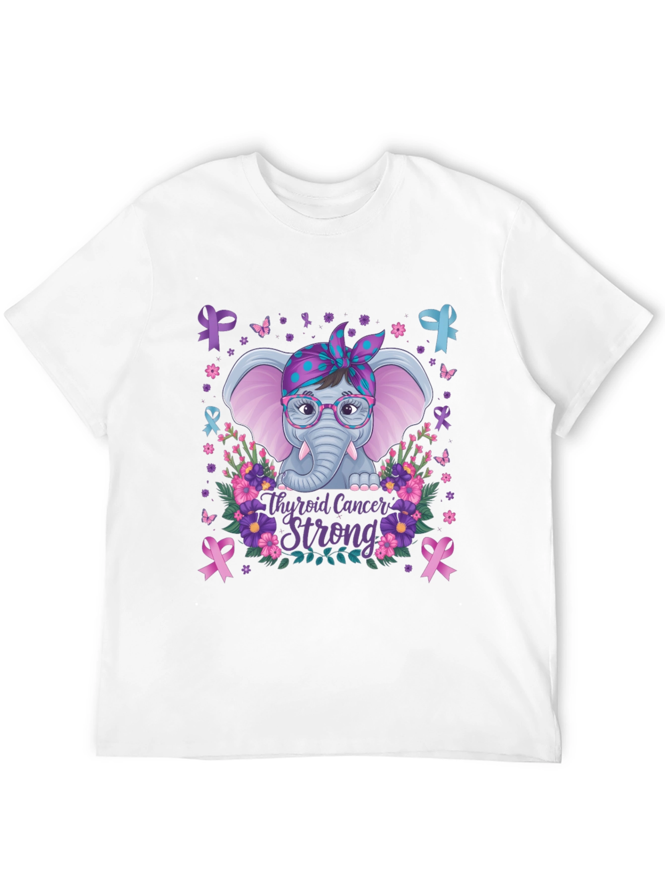 Thyroid Cancer Strong Elephant T-Shirt