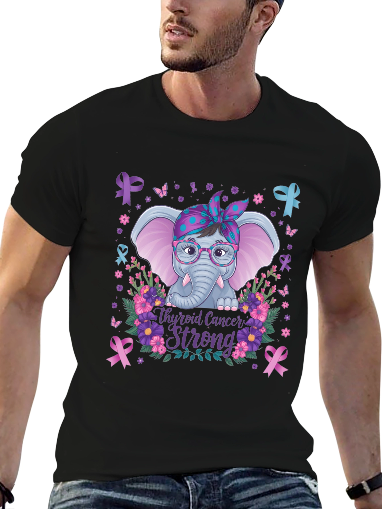 Thyroid Cancer Strong Elephant T-Shirt