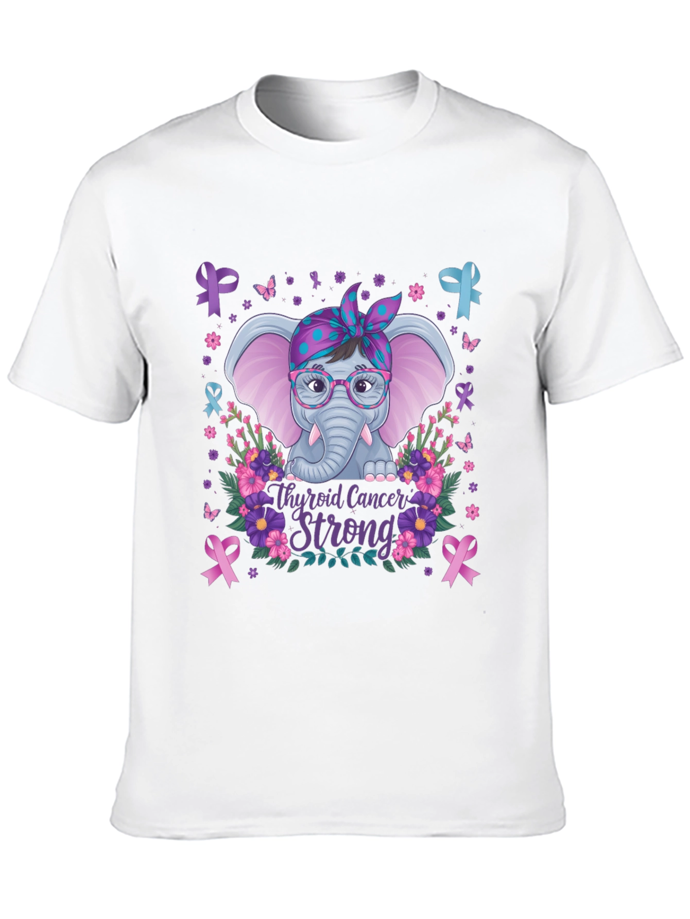 Thyroid Cancer Strong Elephant T-Shirt