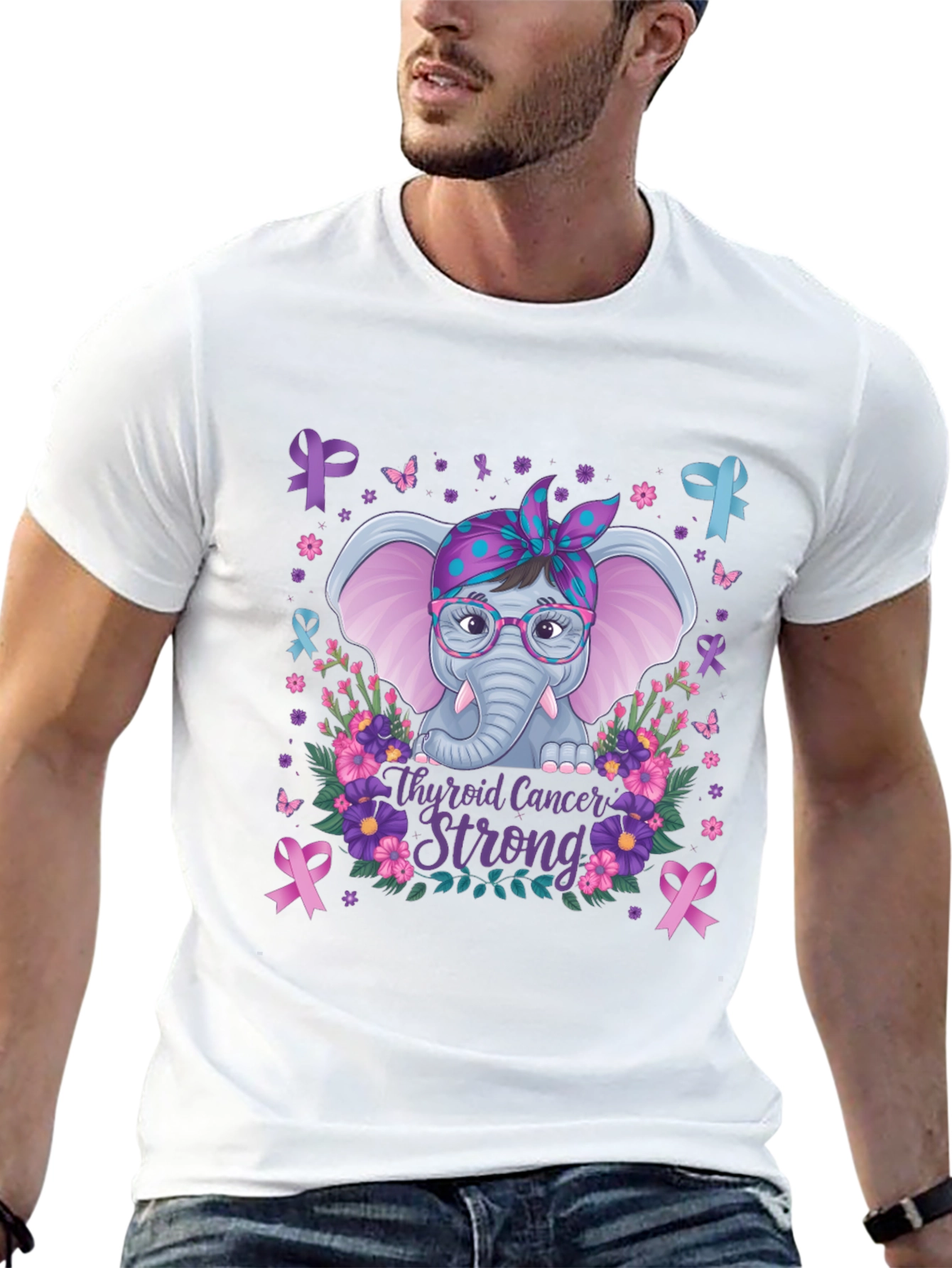 Thyroid Cancer Strong Elephant T-Shirt