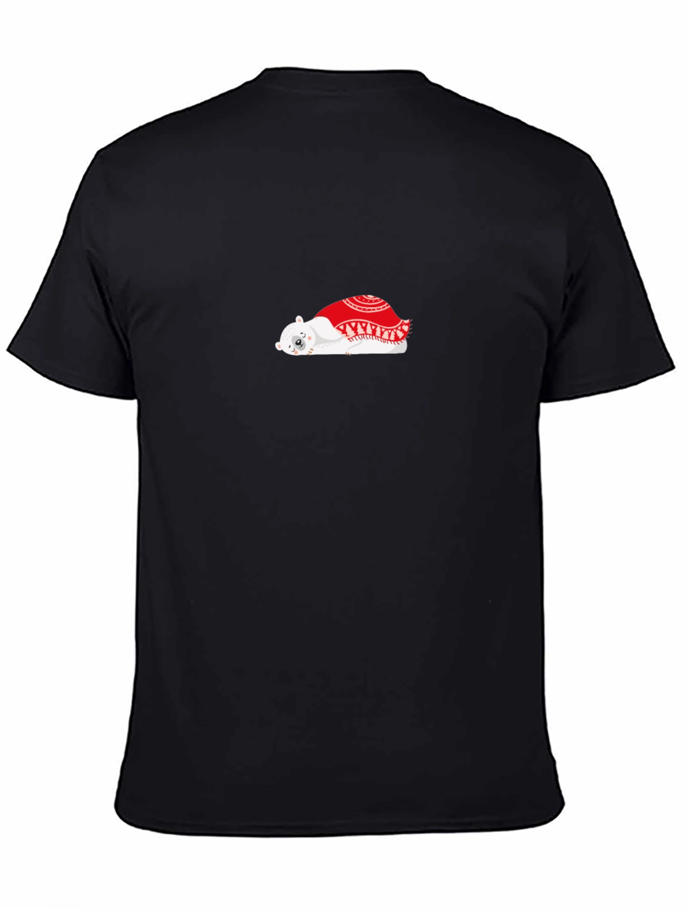 Cozy Bear Graphic Tee - Soft Black Cotton T-Shirt