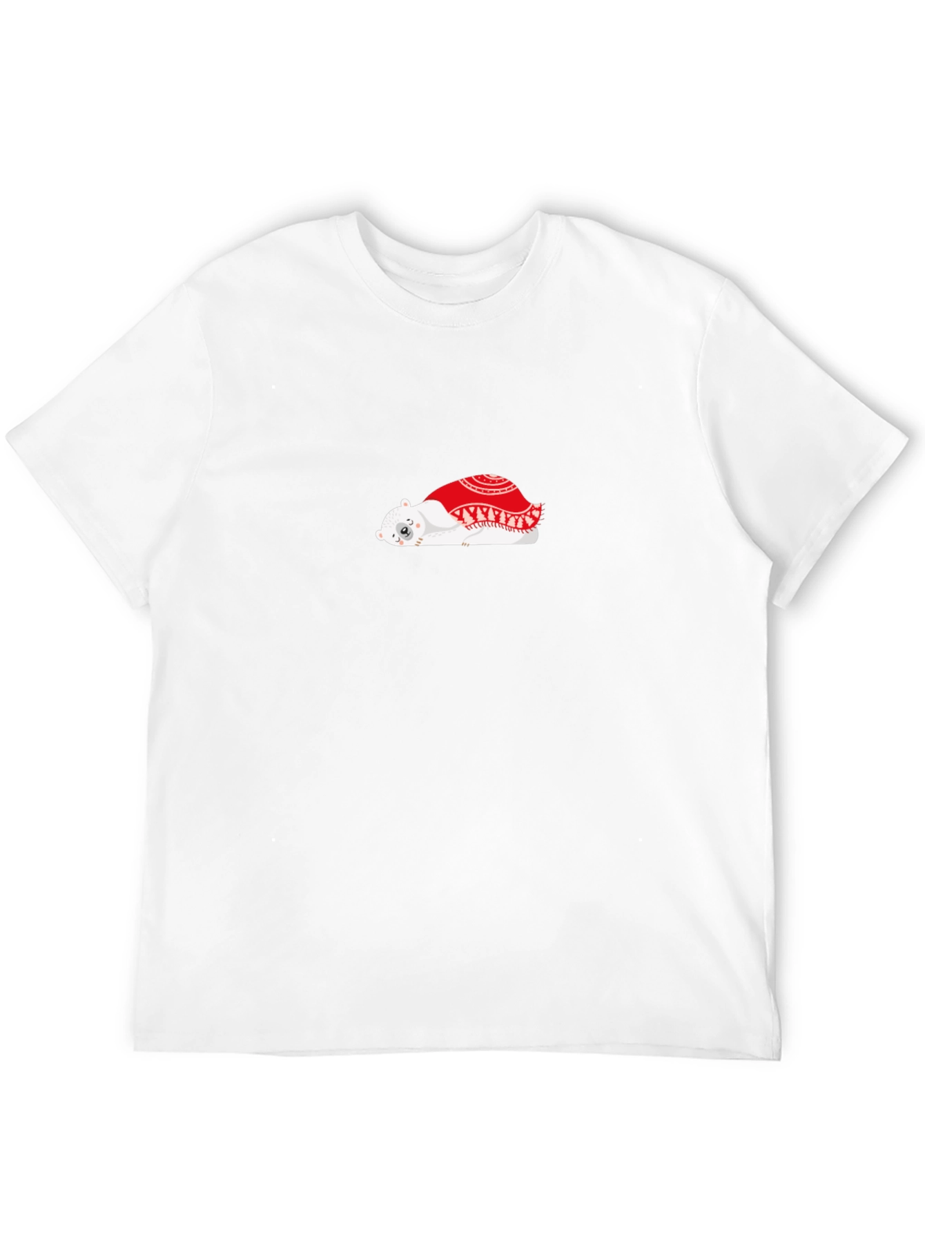 Cozy Bear Graphic Tee - Soft Black Cotton T-Shirt