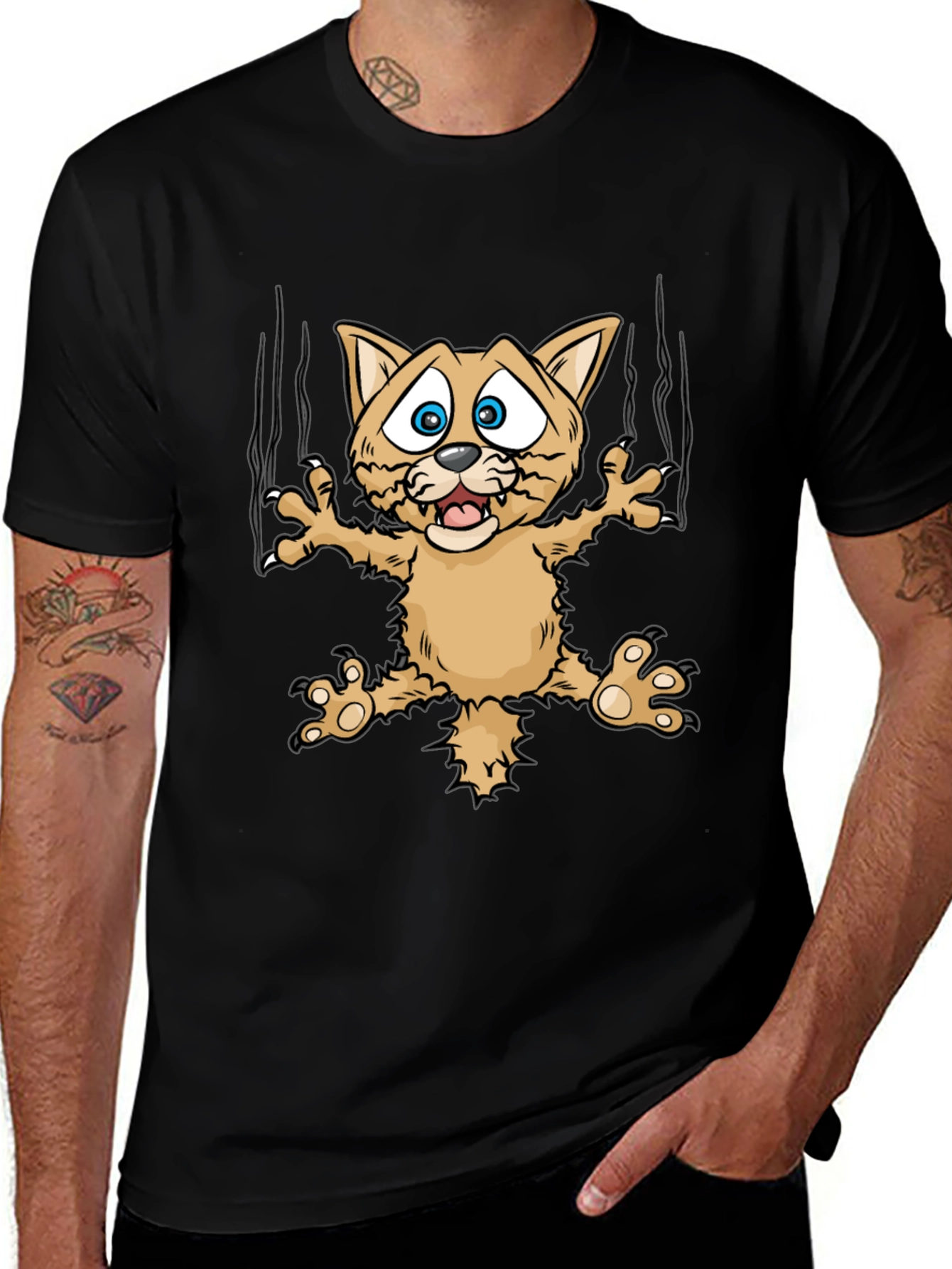 Funny Cat Scratch T-Shirt