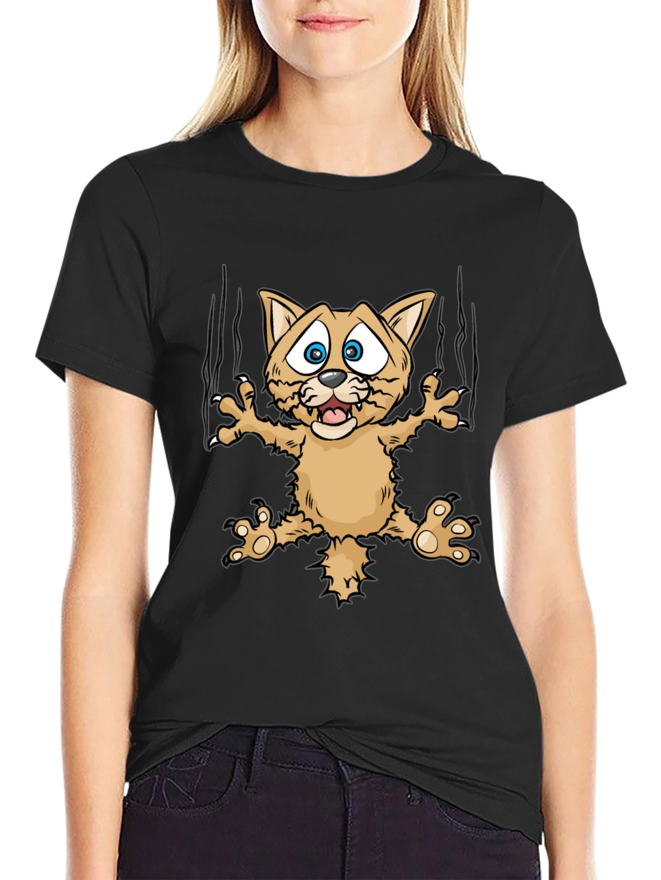 Funny Cat Scratch T-Shirt