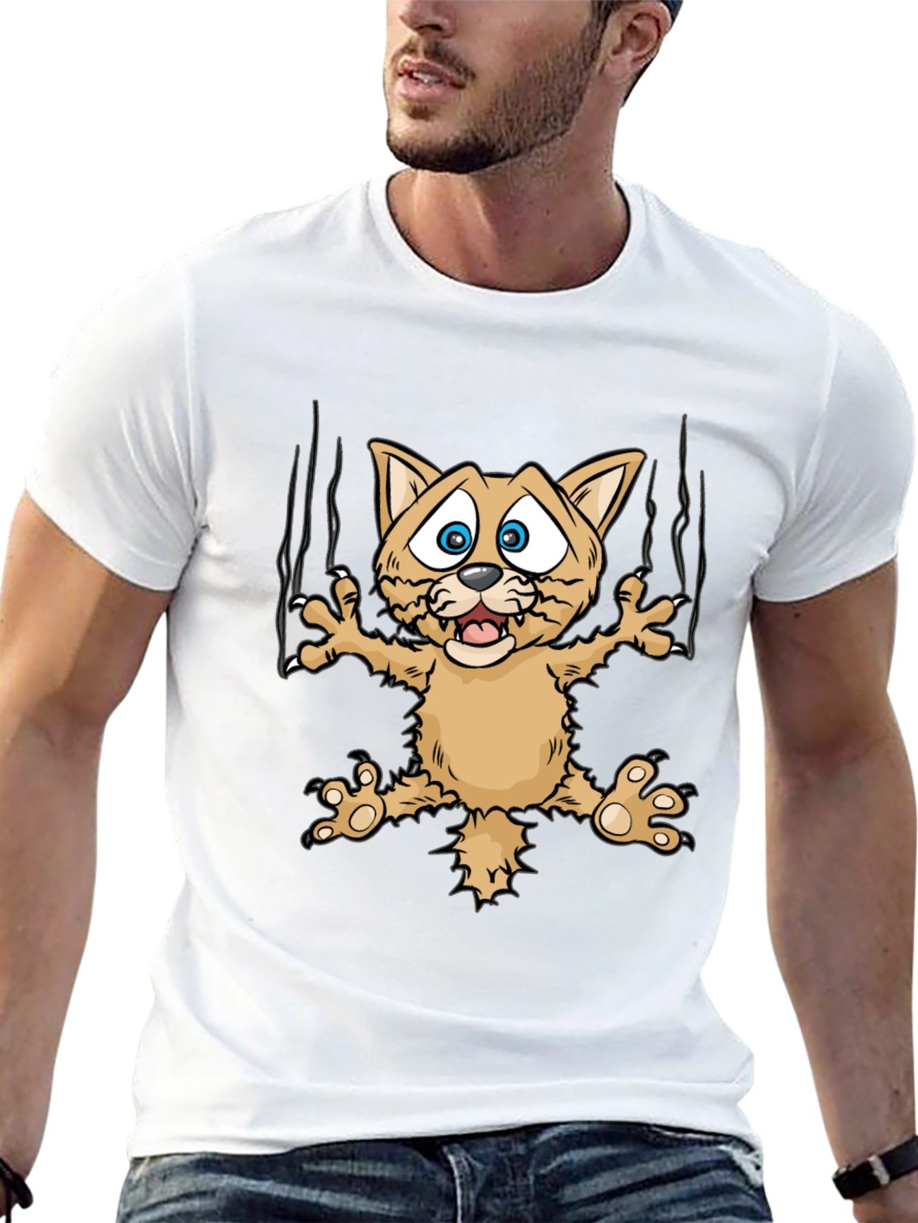 Funny Cat Scratch T-Shirt