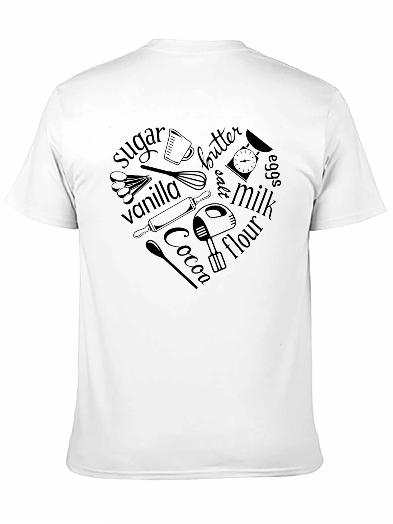 Baking Lovers Heart T-Shirt -  Baker Ingredients