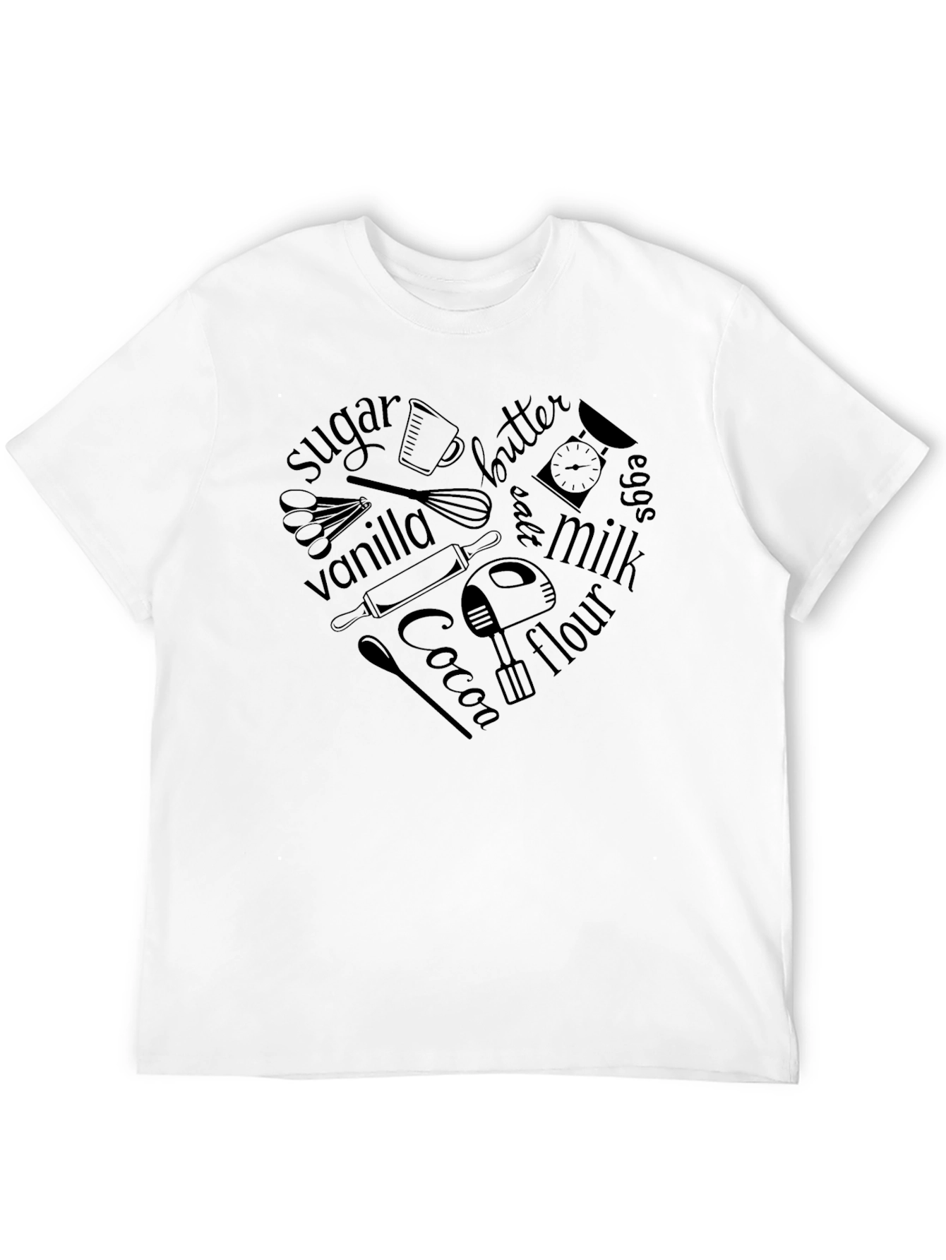 Baking Lovers Heart T-Shirt -  Baker Ingredients