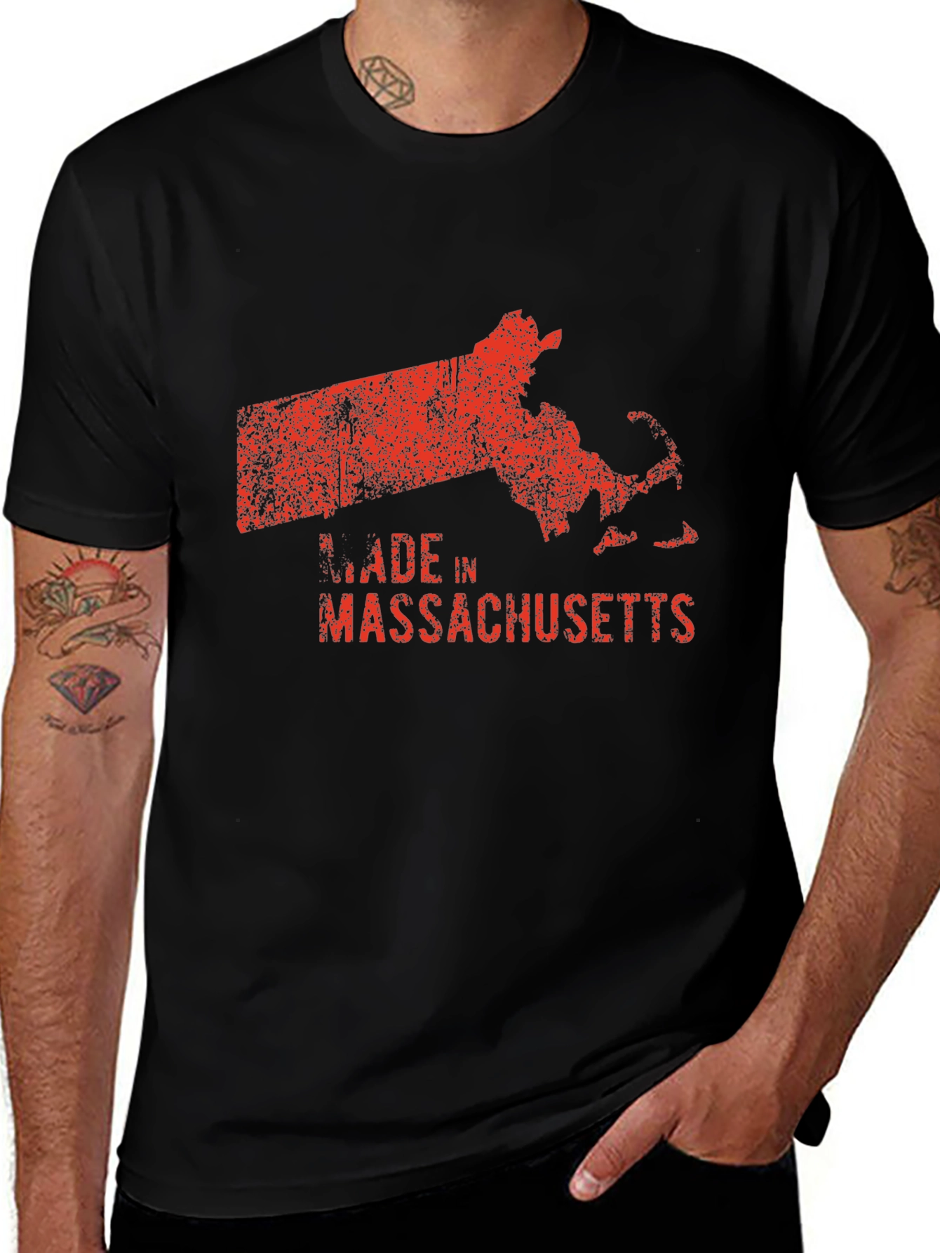 Made In Massachusetts Black T-Shirt