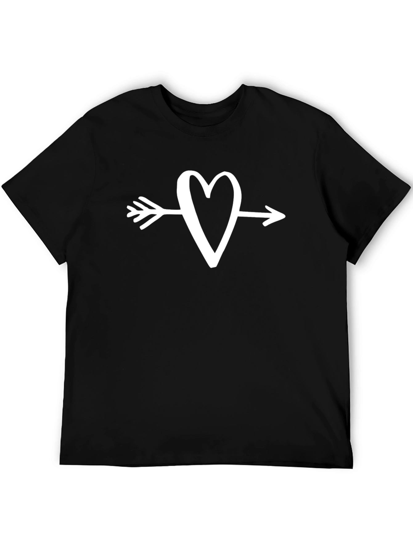 Heart Arrow Graphic Tee - Stylish Black Shirt