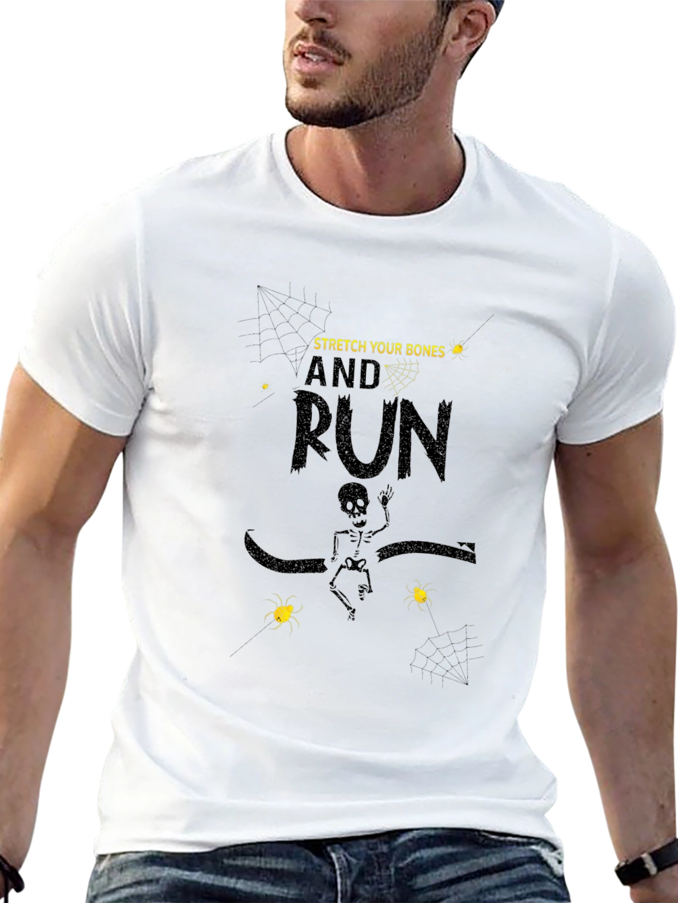 Stretch Your Bones and Run Black Graphic Tee