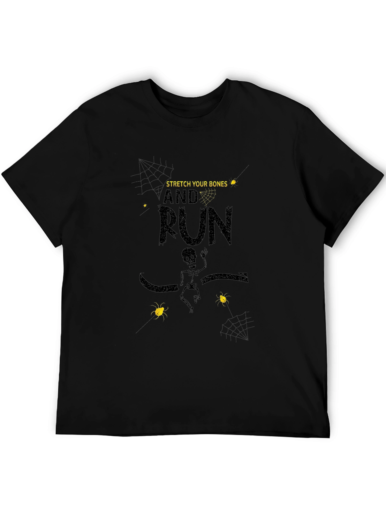 Stretch Your Bones and Run Black Graphic Tee