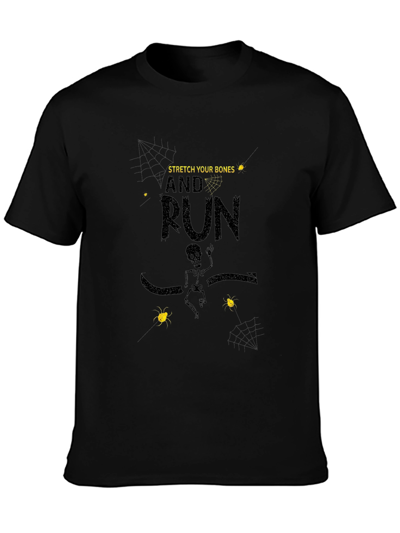 Stretch Your Bones and Run Black Graphic Tee