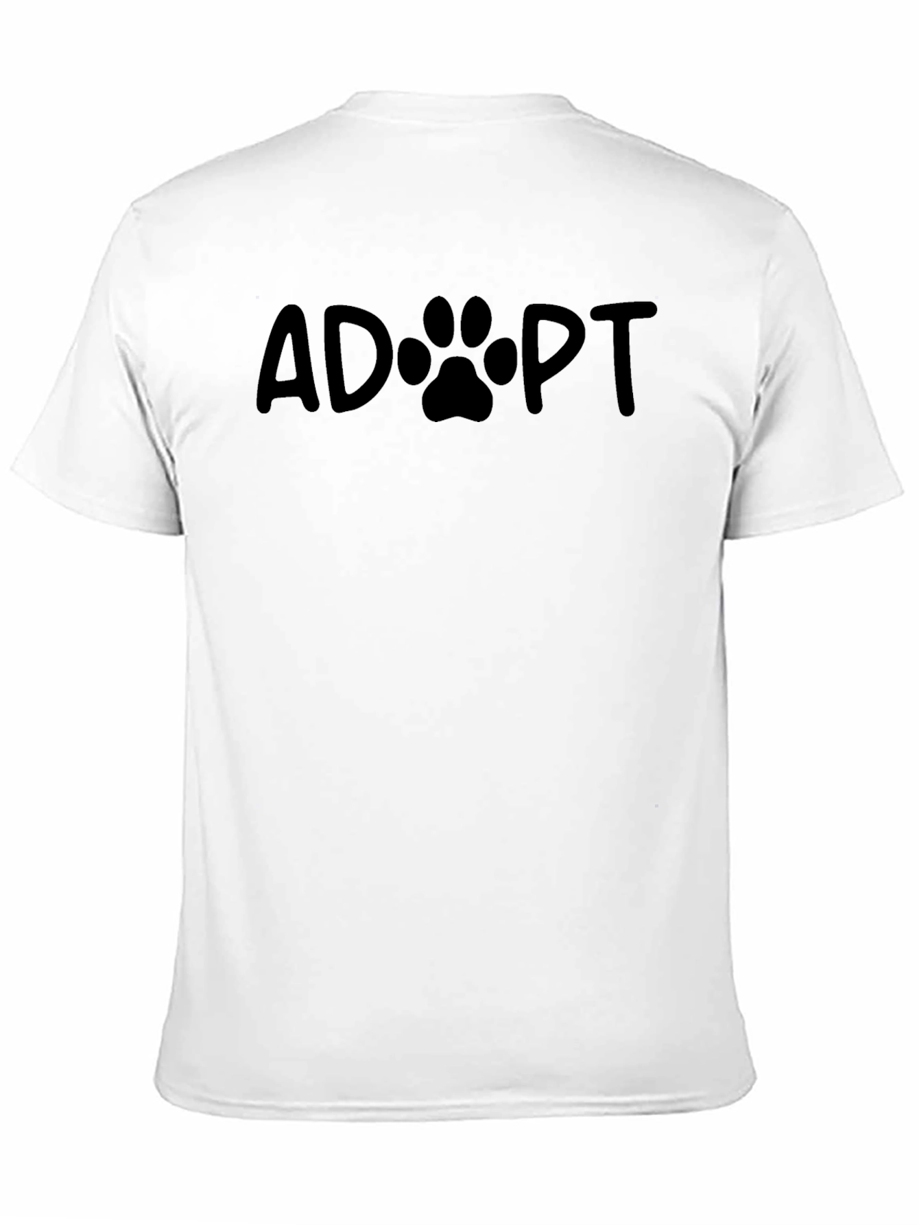 Adopt Pet Paw Print T-Shirt - Black