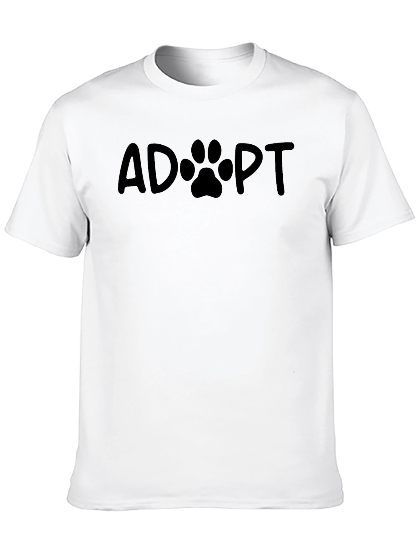 Adopt Pet Paw Print T-Shirt - Black