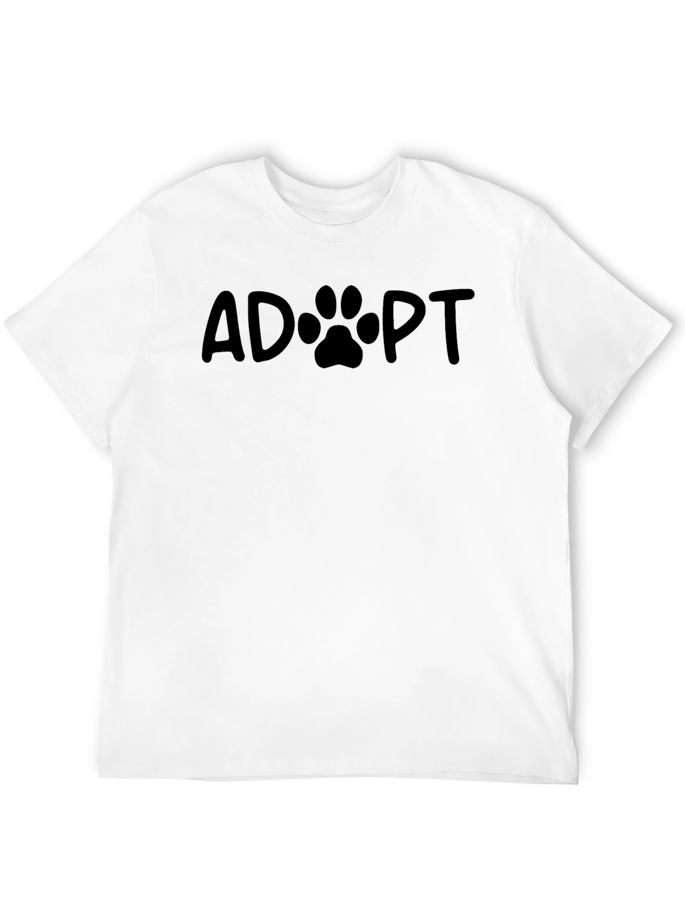 Adopt Pet Paw Print T-Shirt - Black
