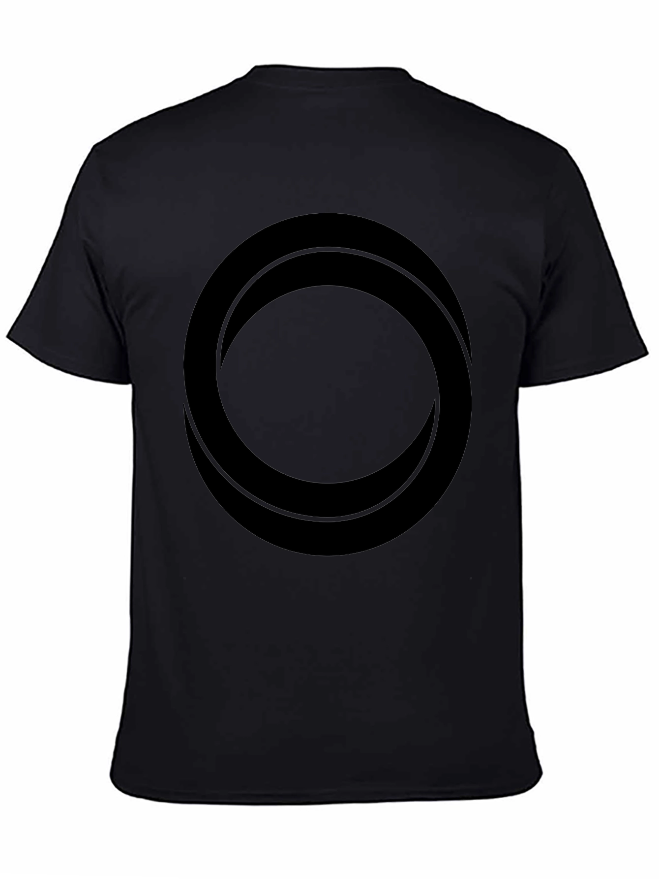 Mens Black Circle Graphic T-Shirt