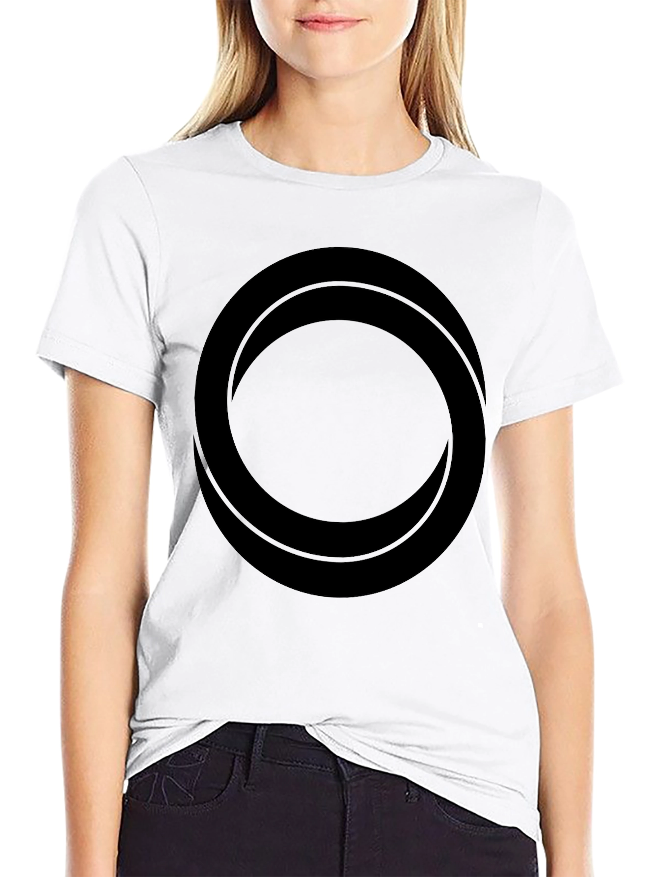 Mens Black Circle Graphic T-Shirt