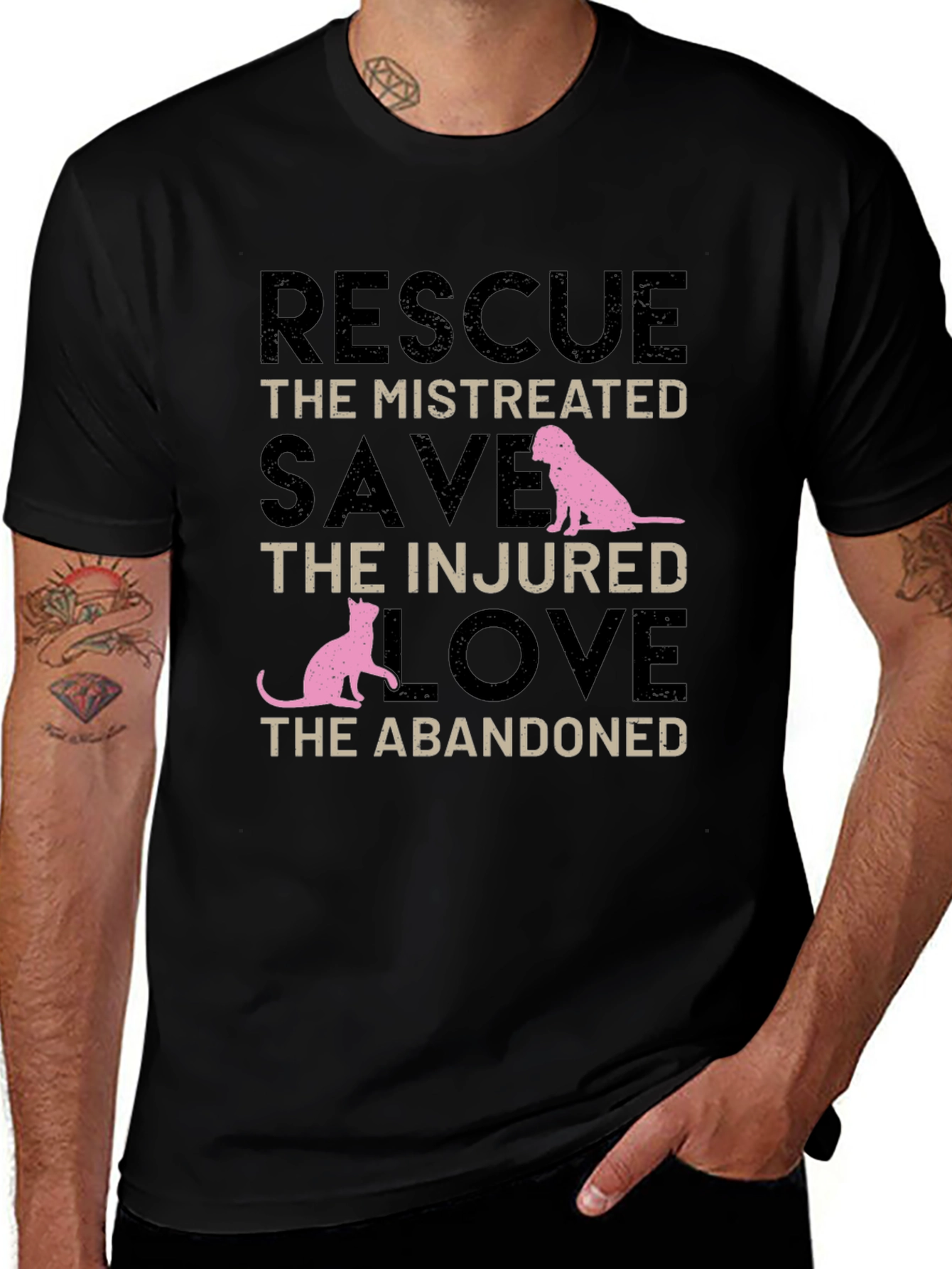Rescue Animals T-Shirt - Dog and Cat