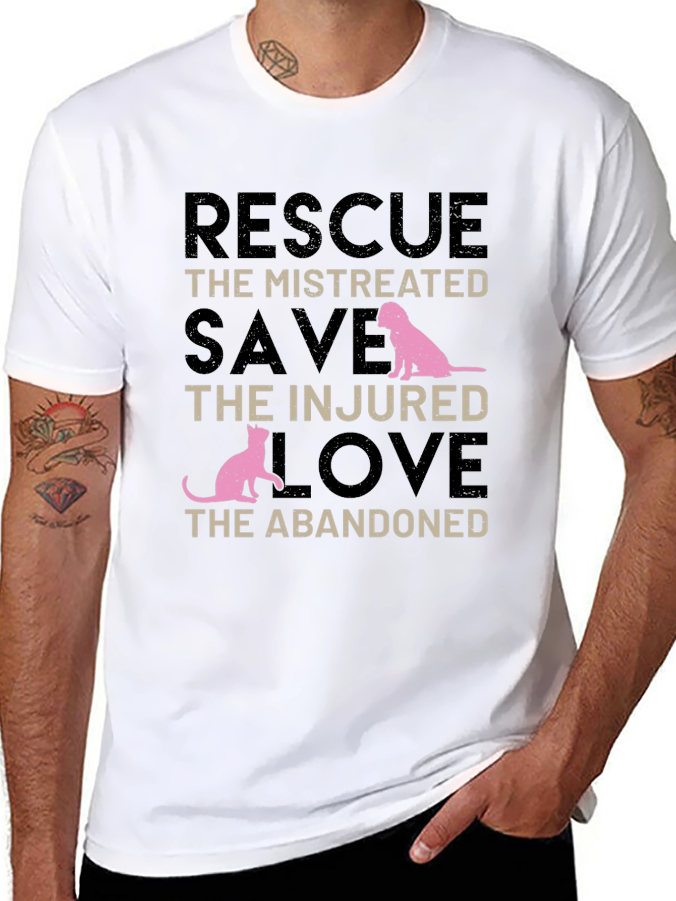 Rescue Animals T-Shirt - Dog and Cat