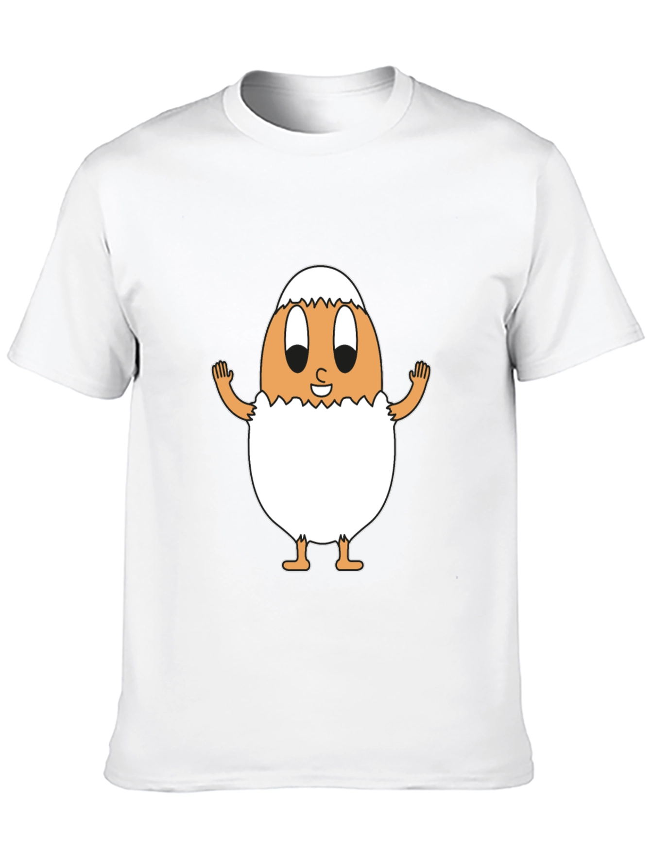Funny Egg Cartoon Black T-Shirt