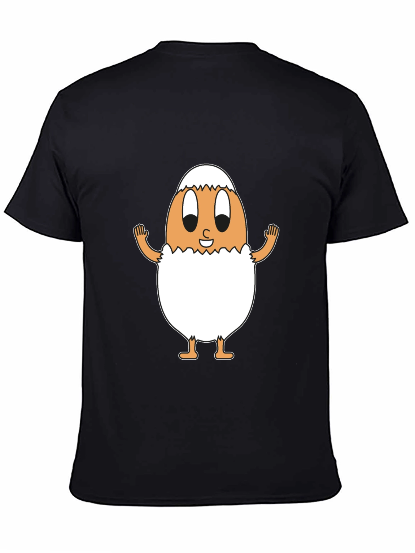 Funny Egg Cartoon Black T-Shirt