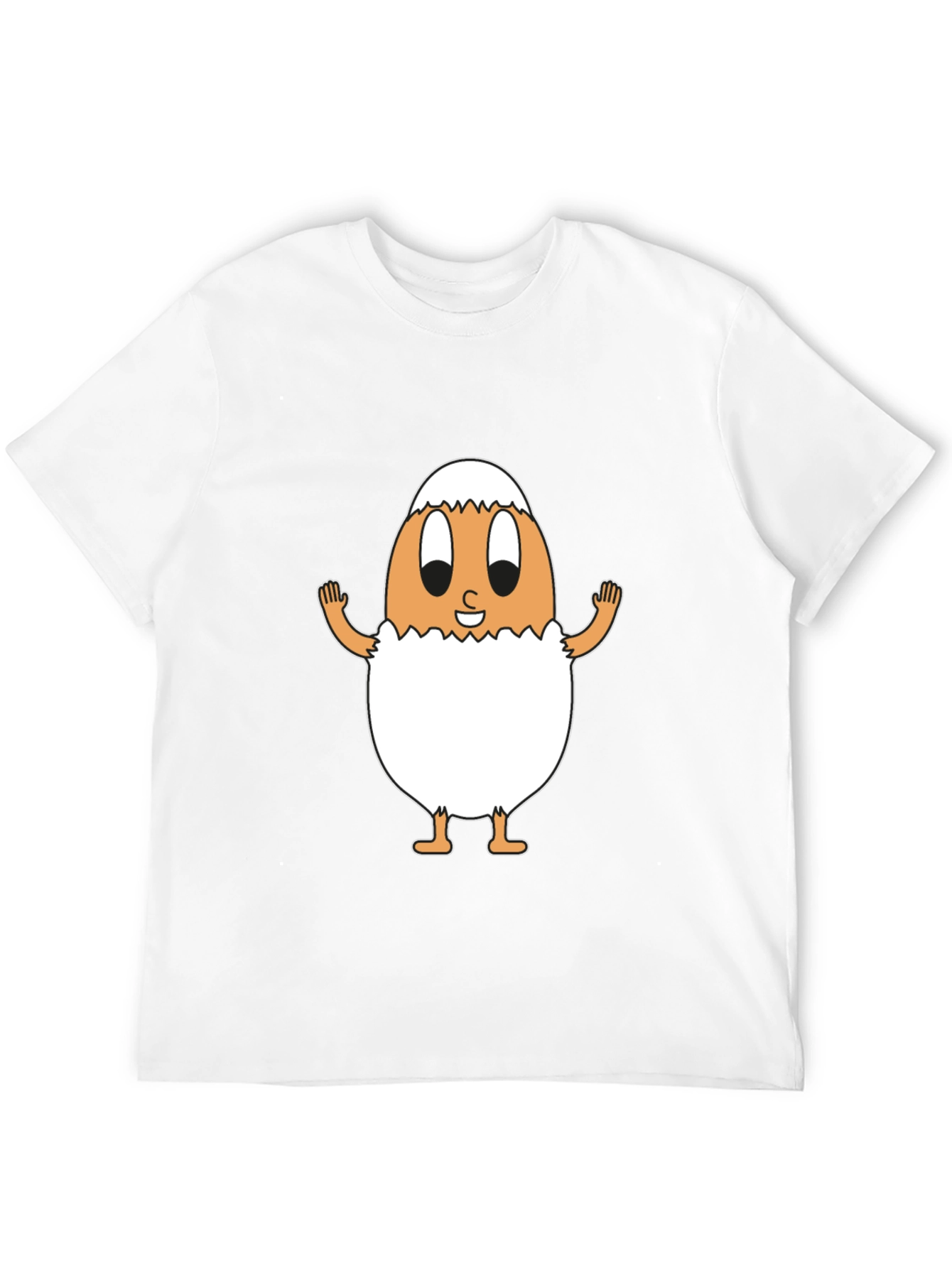 Funny Egg Cartoon Black T-Shirt