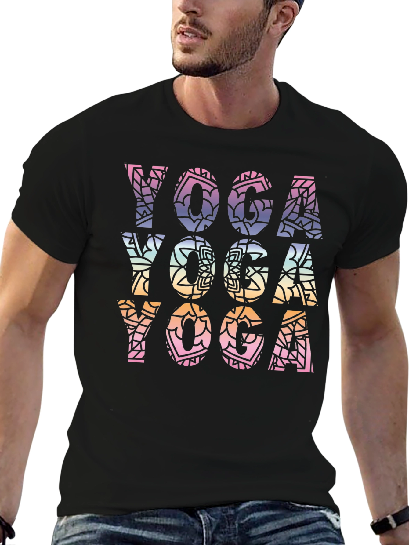 Yoga Mandala Graphic T-Shirt - Relaxed Fit