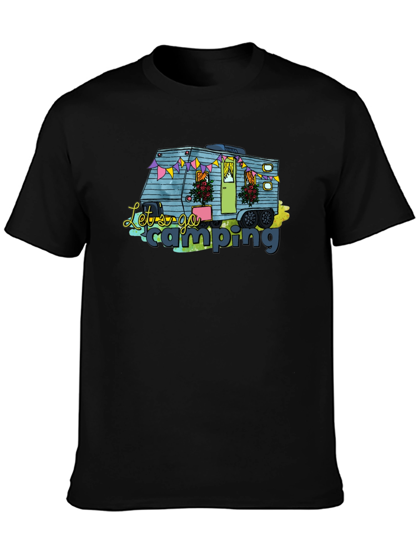 Lets Go Camping Camper Graphic T-Shirt