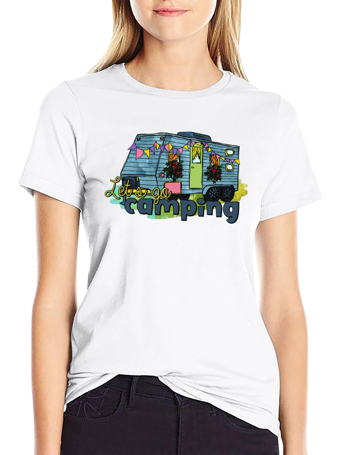 Lets Go Camping Camper Graphic T-Shirt