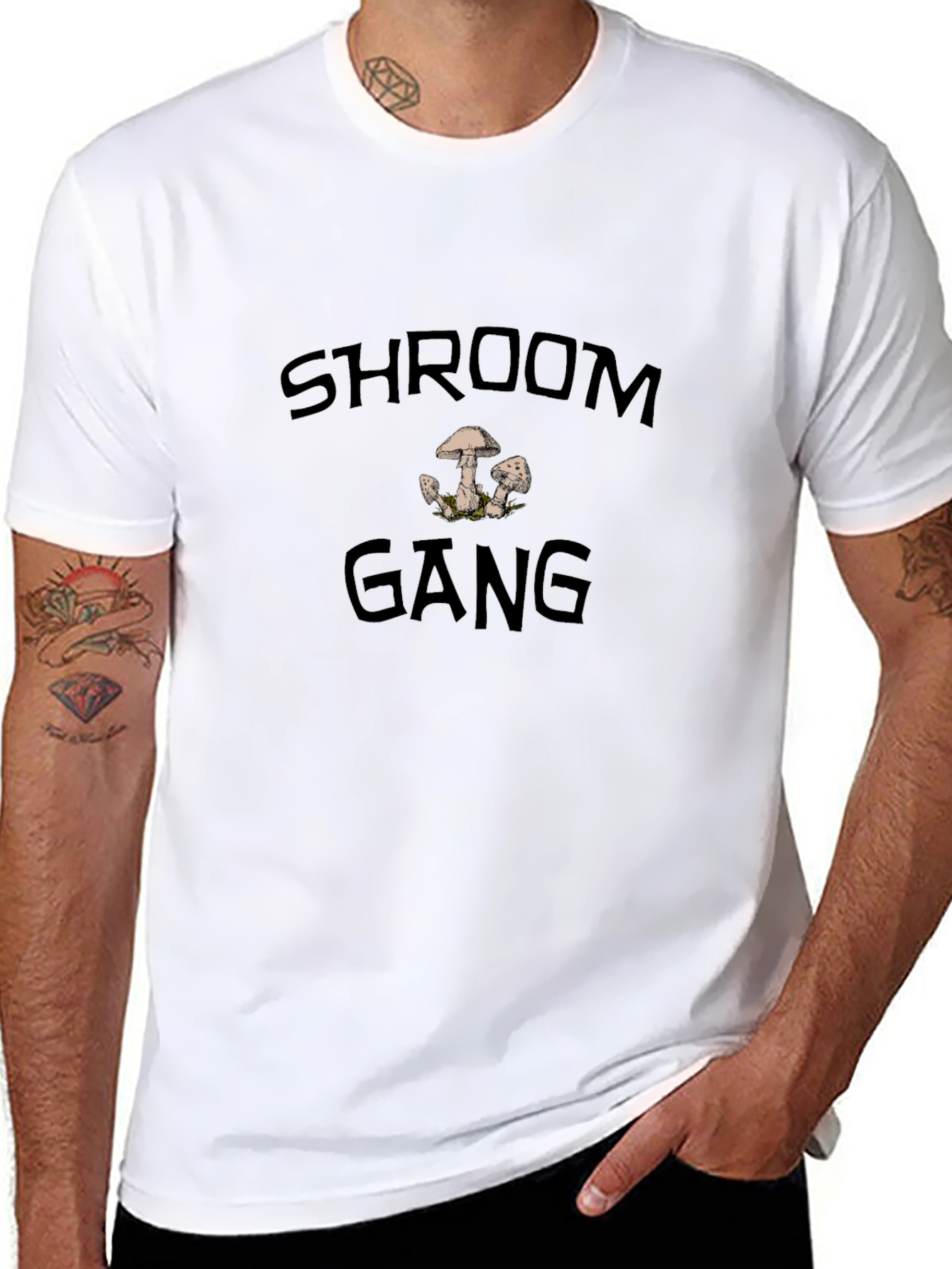 Shroom Gang Graphic Tee - Casual Black T-Shirt