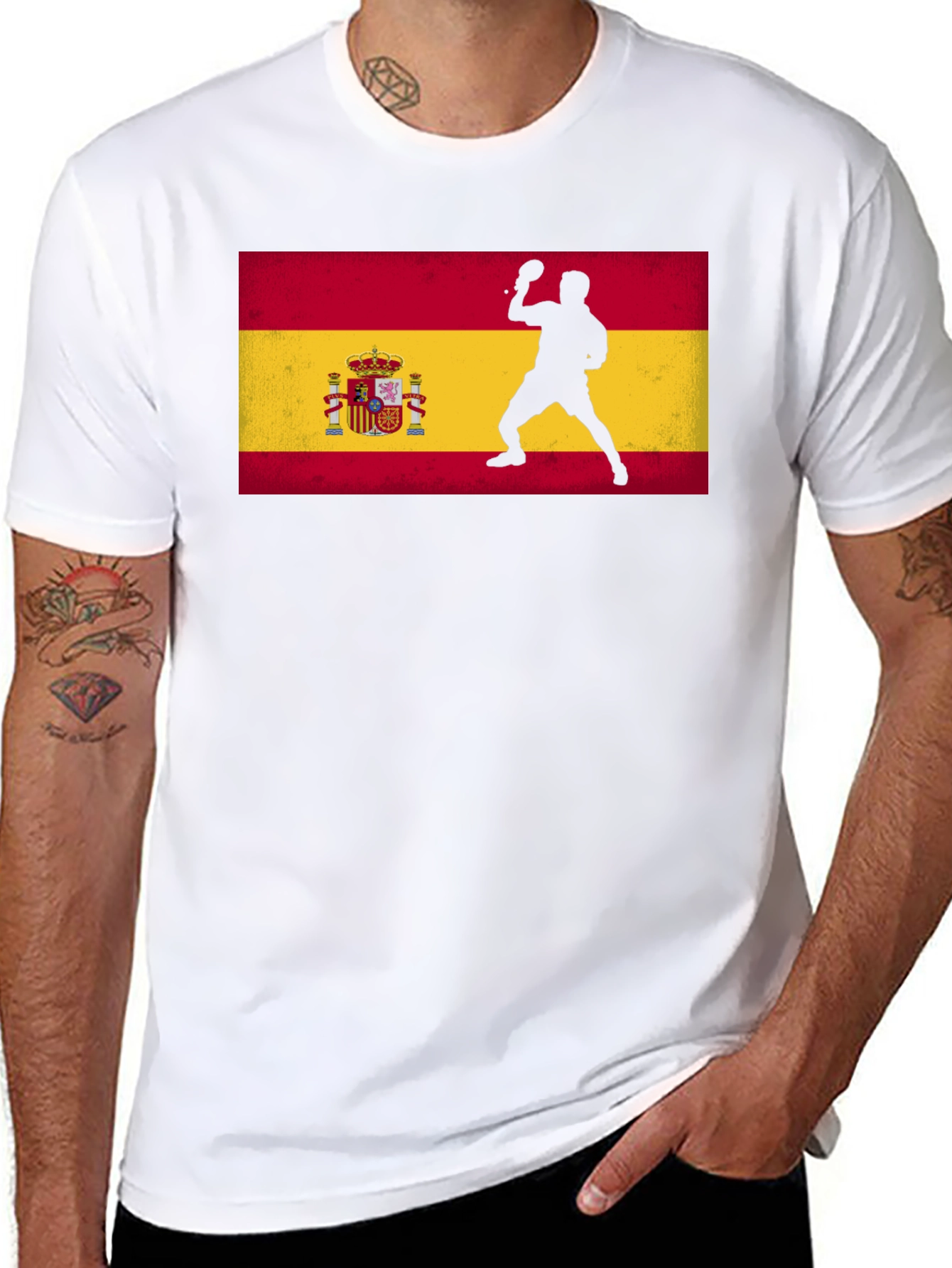 Spain Flag Ping Pong Player Graphic Tee