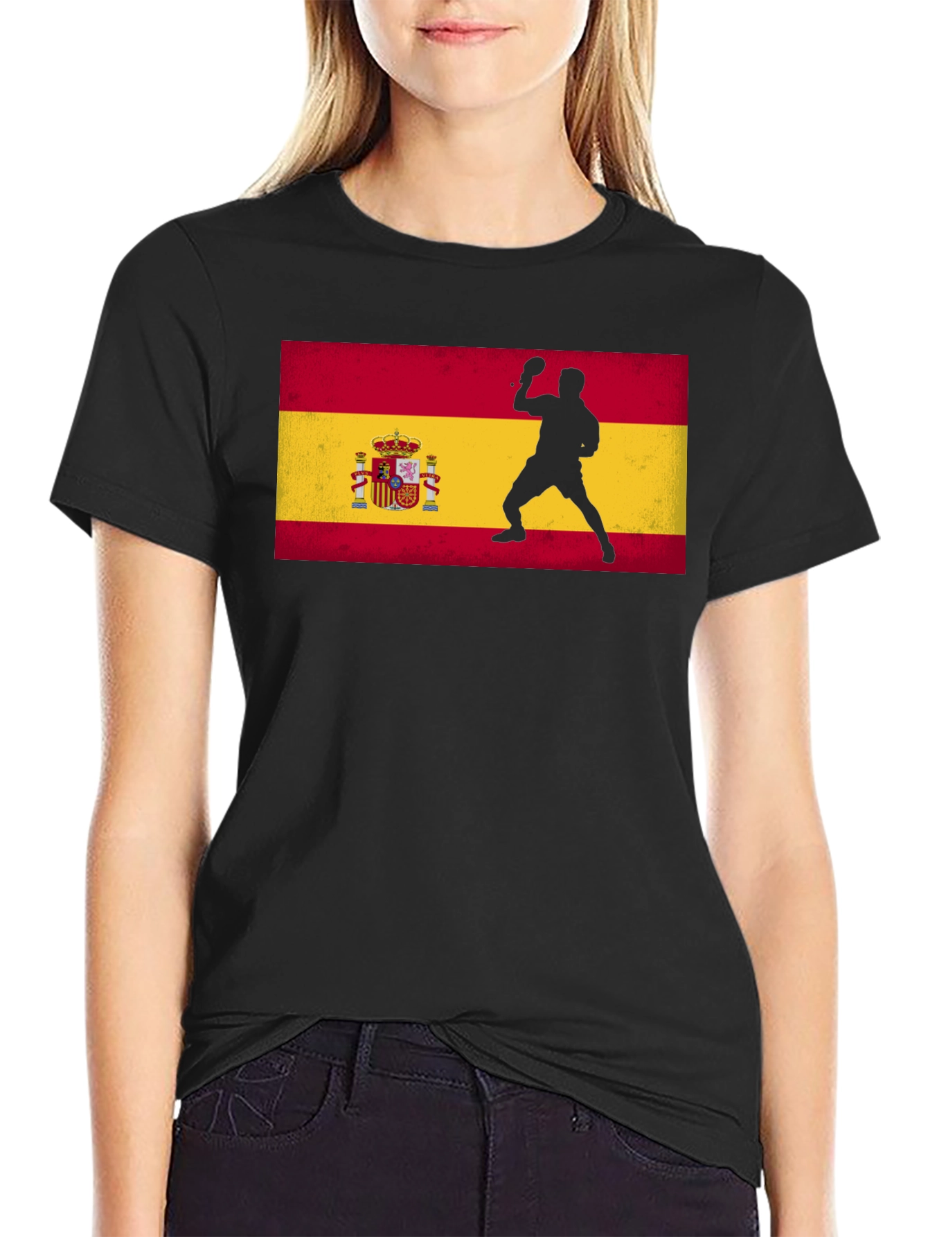Spain Flag Ping Pong Player Graphic Tee