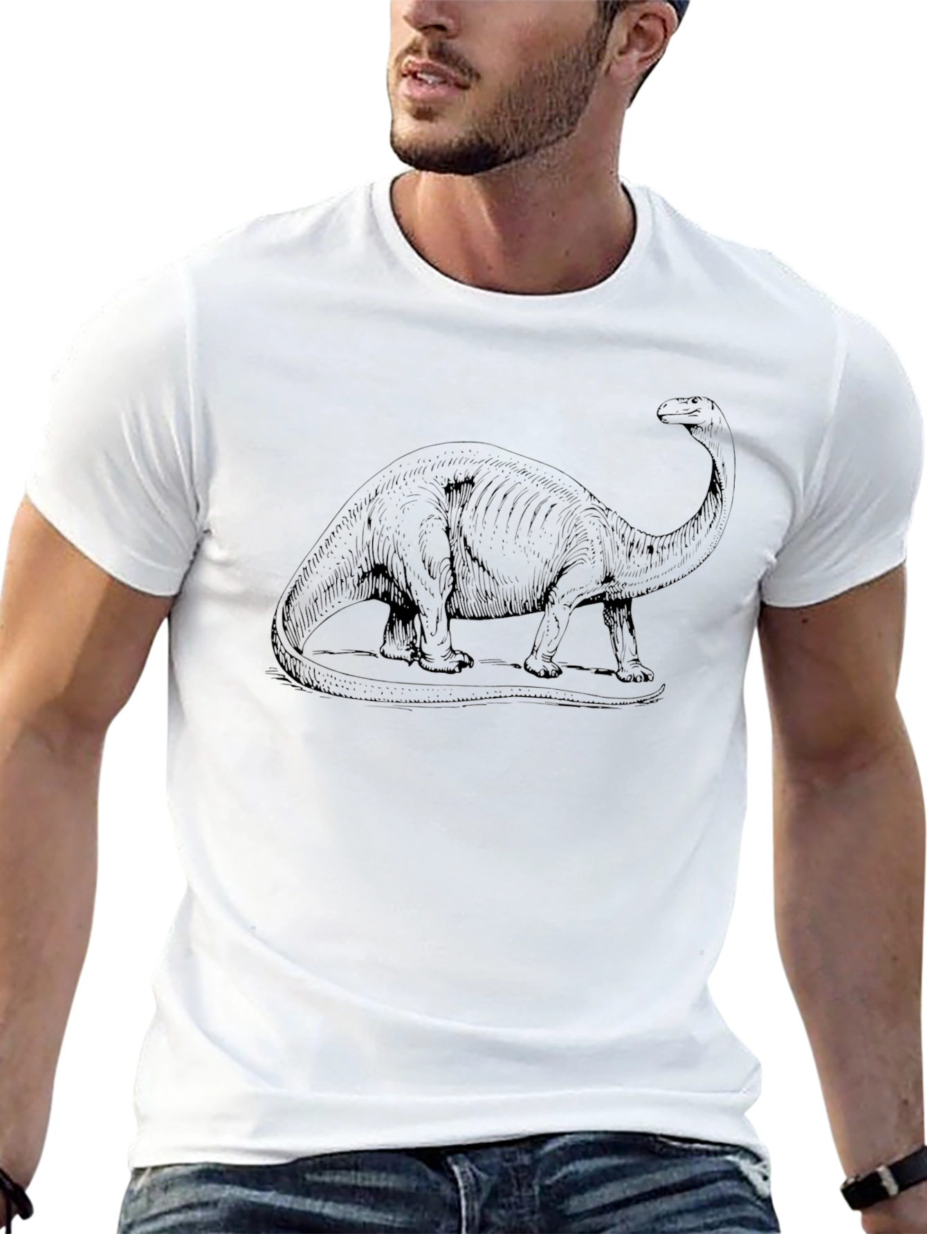 Dinosaur Graphic Print Black T-Shirt