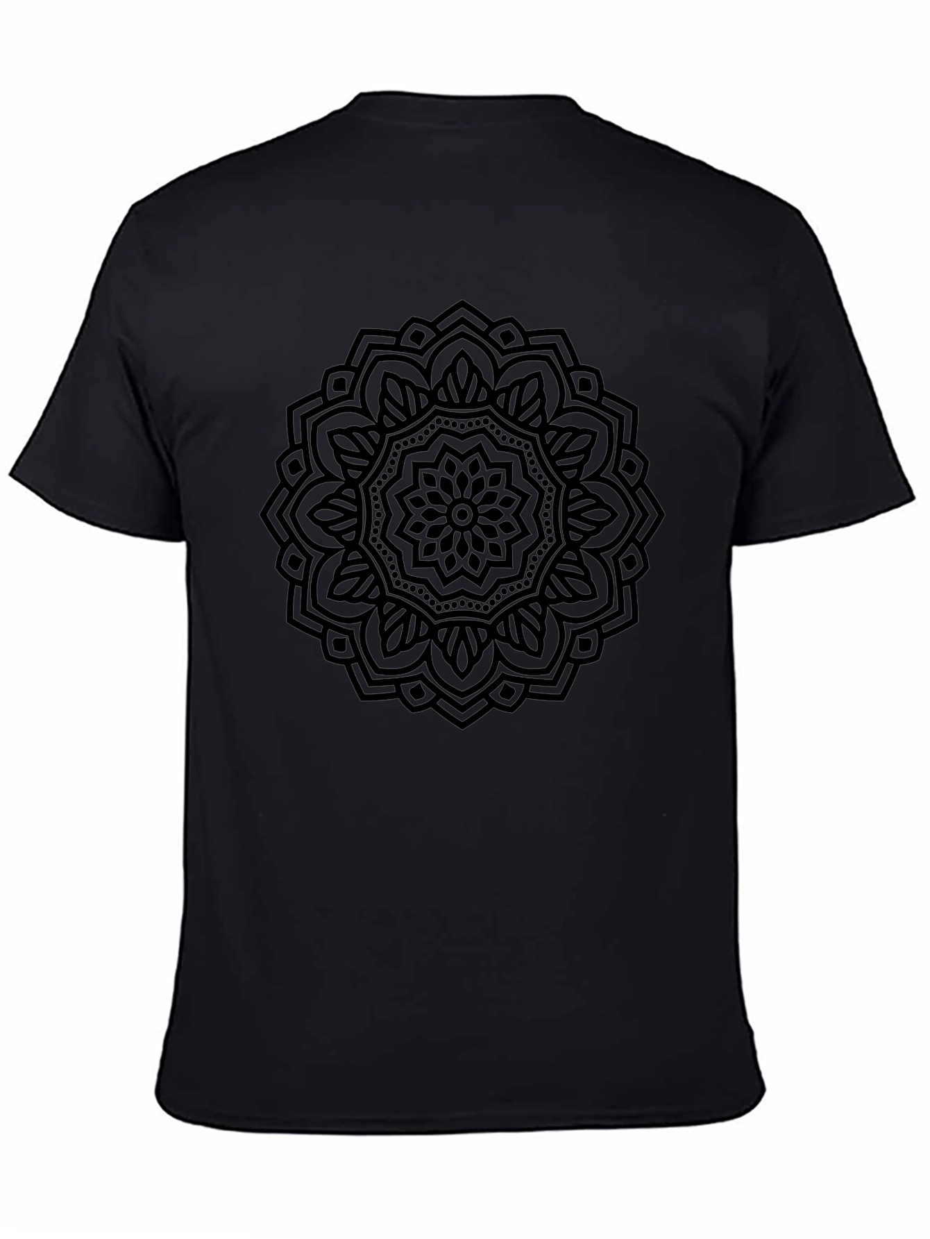 Black Mandala Graphic T-Shirt - Casual Style