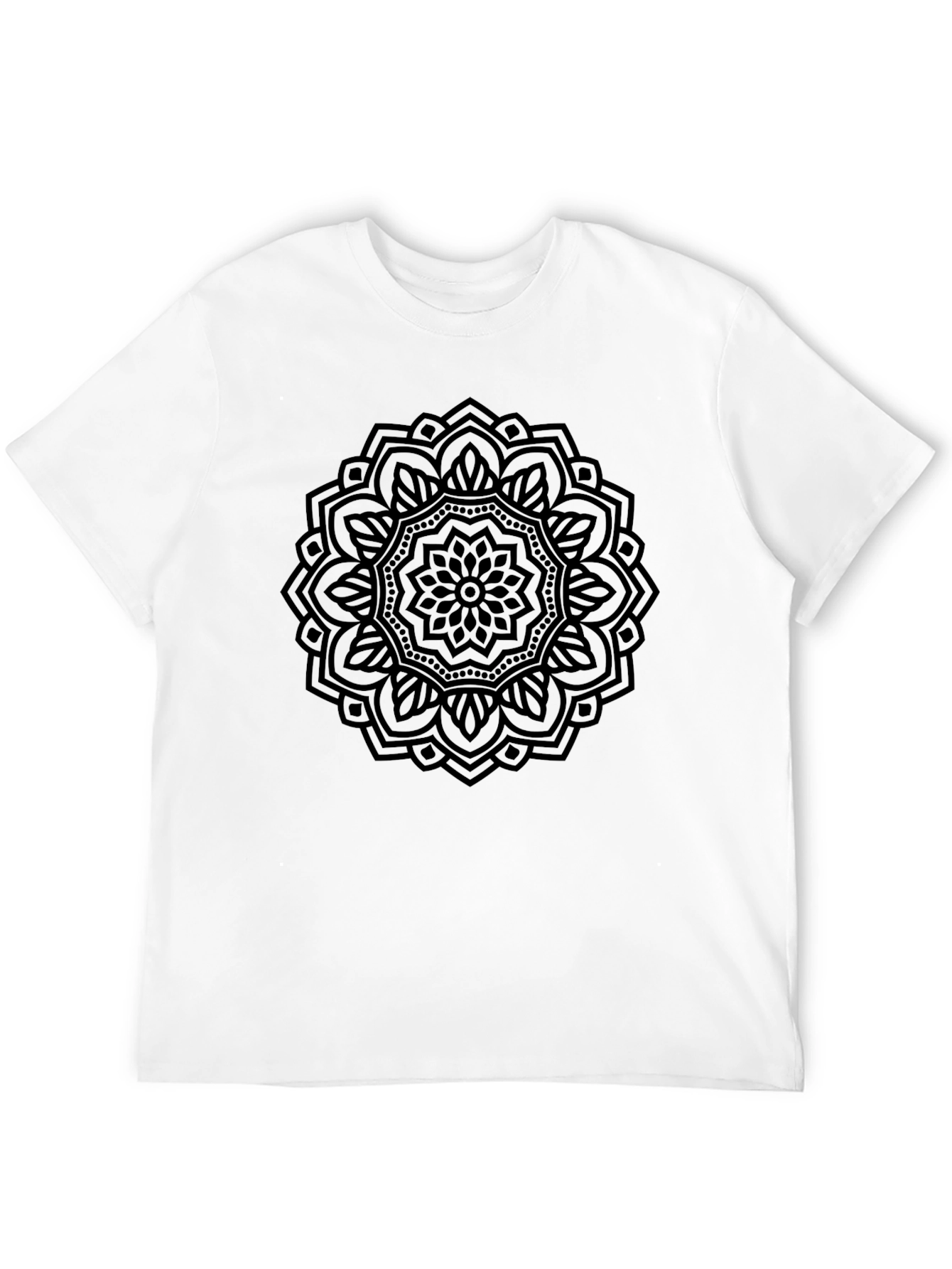 Black Mandala Graphic T-Shirt - Casual Style