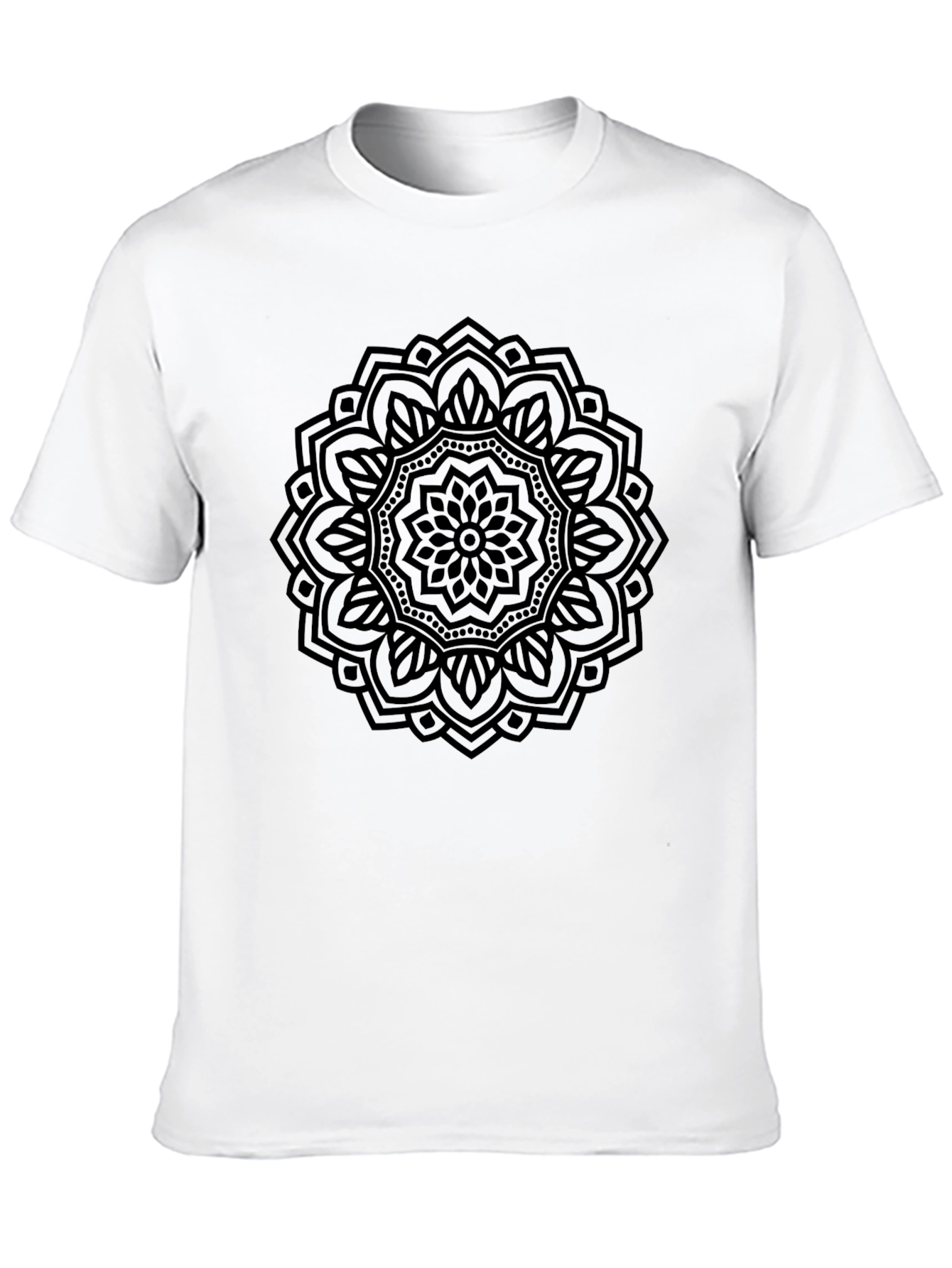 Black Mandala Graphic T-Shirt - Casual Style
